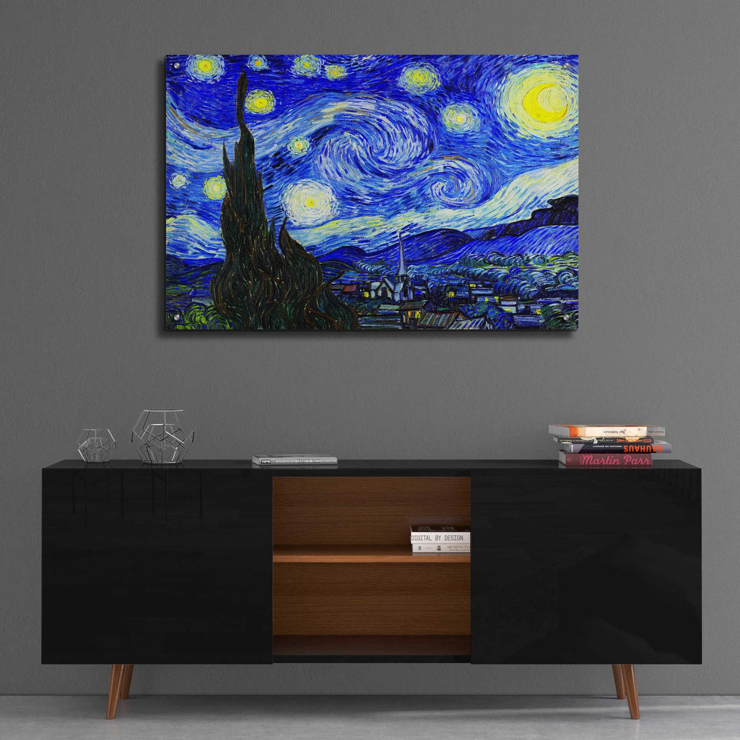 Epic Art 'The Starry Night' by Vincent van Gogh, Acrylic Glass Wall Art,36x24