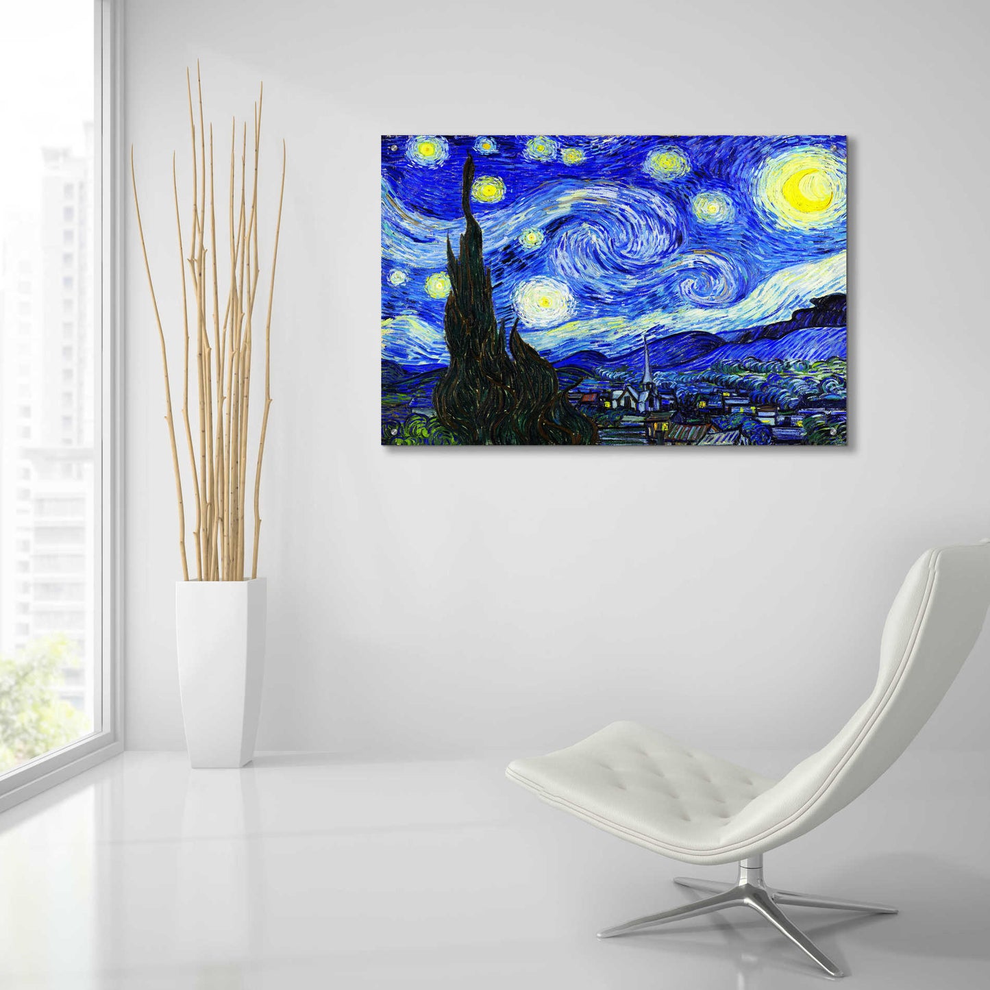 Epic Art 'The Starry Night' by Vincent van Gogh, Acrylic Glass Wall Art,36x24