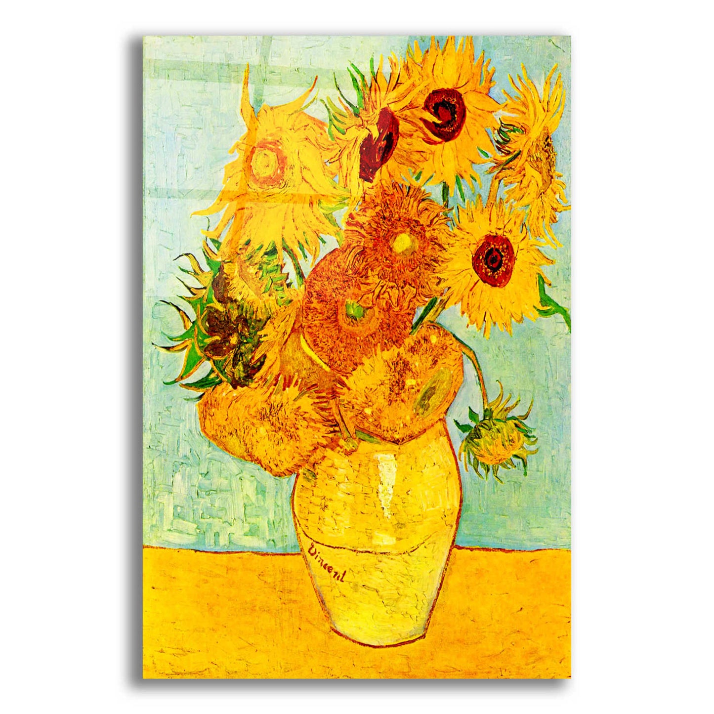 Epic Art 'Still Life: Vase with Twelve Sunflowers' by Vincent van Gogh, Acrylic Glass Wall Art,12x16