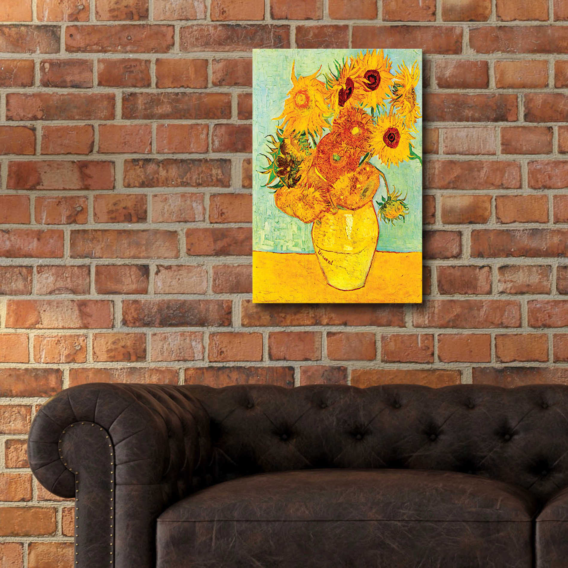 Epic Art 'Still Life: Vase with Twelve Sunflowers' by Vincent van Gogh, Acrylic Glass Wall Art,16x24