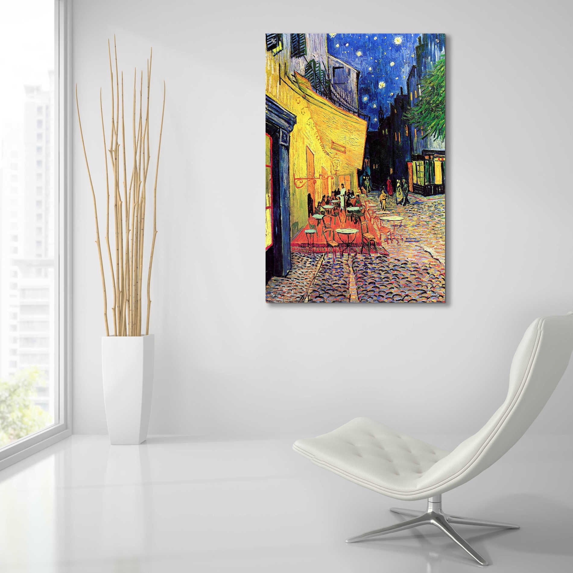 Epic Art 'Cafe Terrace at Night' by Vincent van Gogh, Acrylic Glass Wall Art,24x36