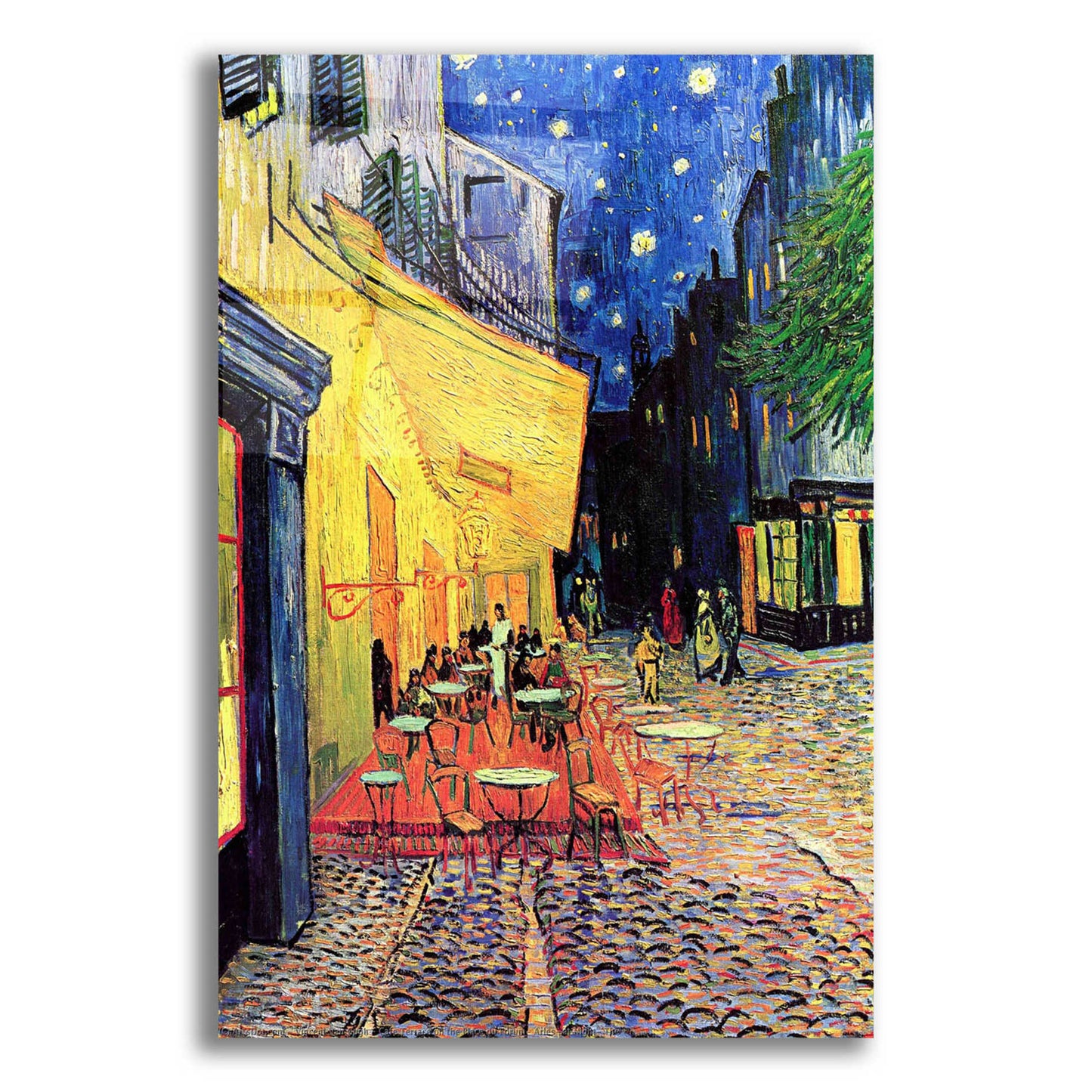 Epic Art 'Cafe Terrace at Night' by Vincent van Gogh, Acrylic Glass Wall Art,12x16x1.1x0,20x24x1.1x0,26x30x1.74x0,40x54x1.74x0