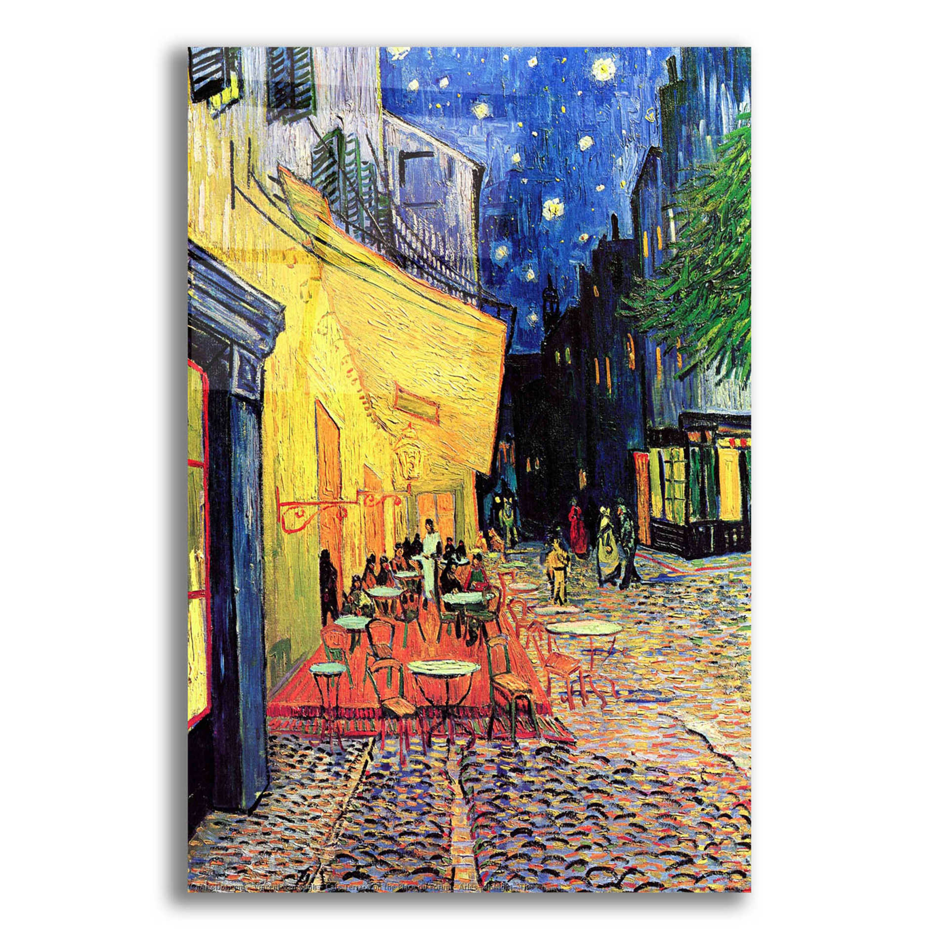 Epic Art 'Cafe Terrace at Night' by Vincent van Gogh, Acrylic Glass Wall Art,12x16x1.1x0,20x24x1.1x0,26x30x1.74x0,40x54x1.74x0
