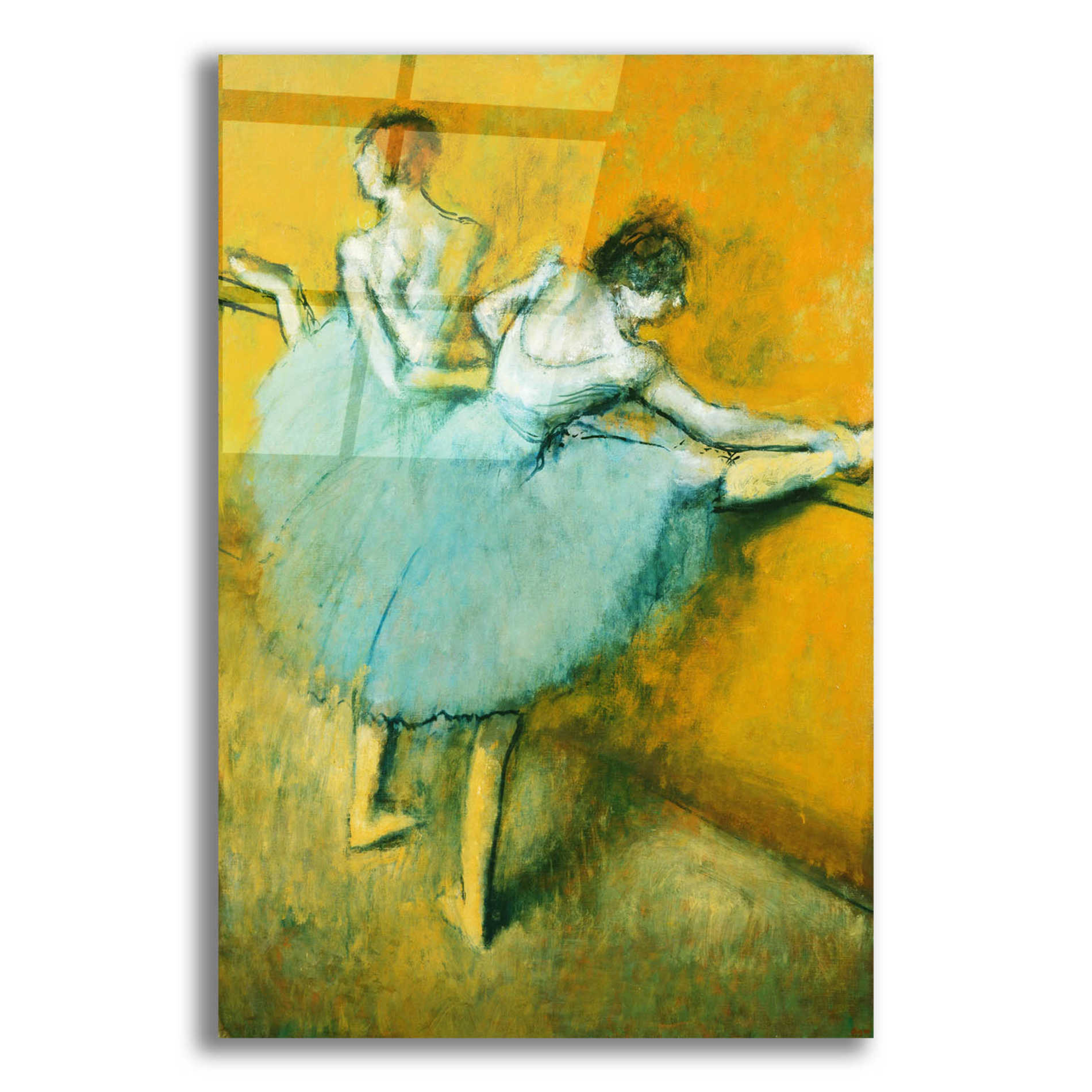 Epic Art 'Dancers at the Barre' by Edgar Degas, Acrylic Glass Wall Art,12x16x1.1x0,18x26x1.1x0,26x34x1.74x0,40x54x1.74x0