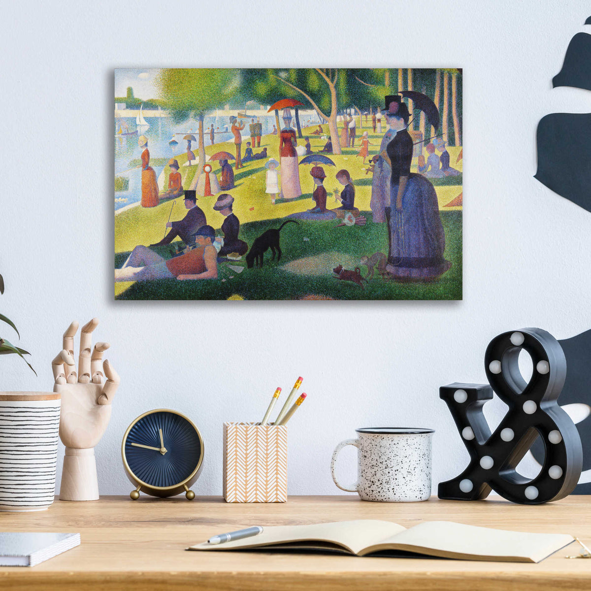 Epic Art 'A Sunday on La Grande Jatte' by Georges Seurat,  Acrylic Glass Wall Art,16x12