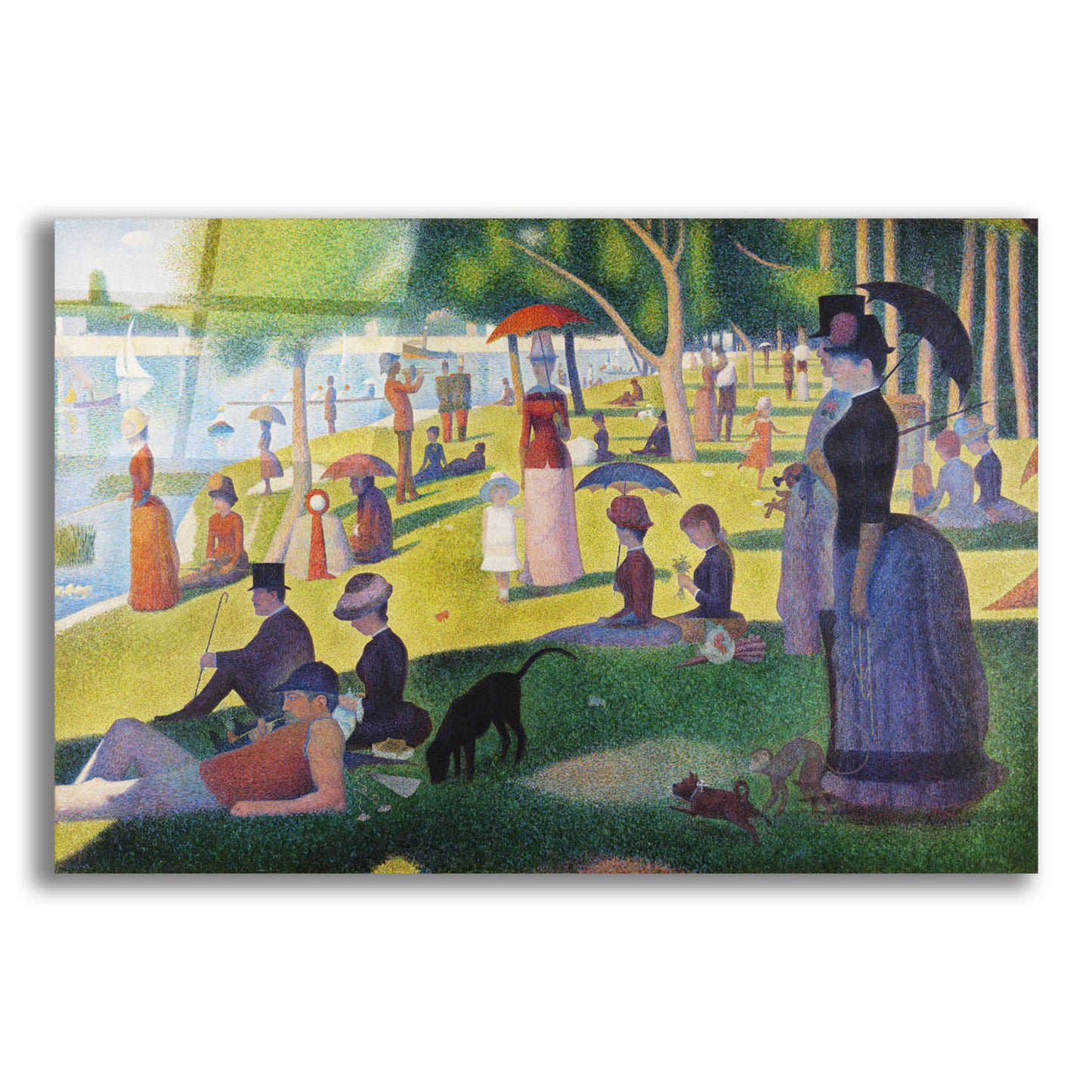 Epic Art 'A Sunday on La Grande Jatte' by Georges Seurat,  Acrylic Glass Wall Art,24x16