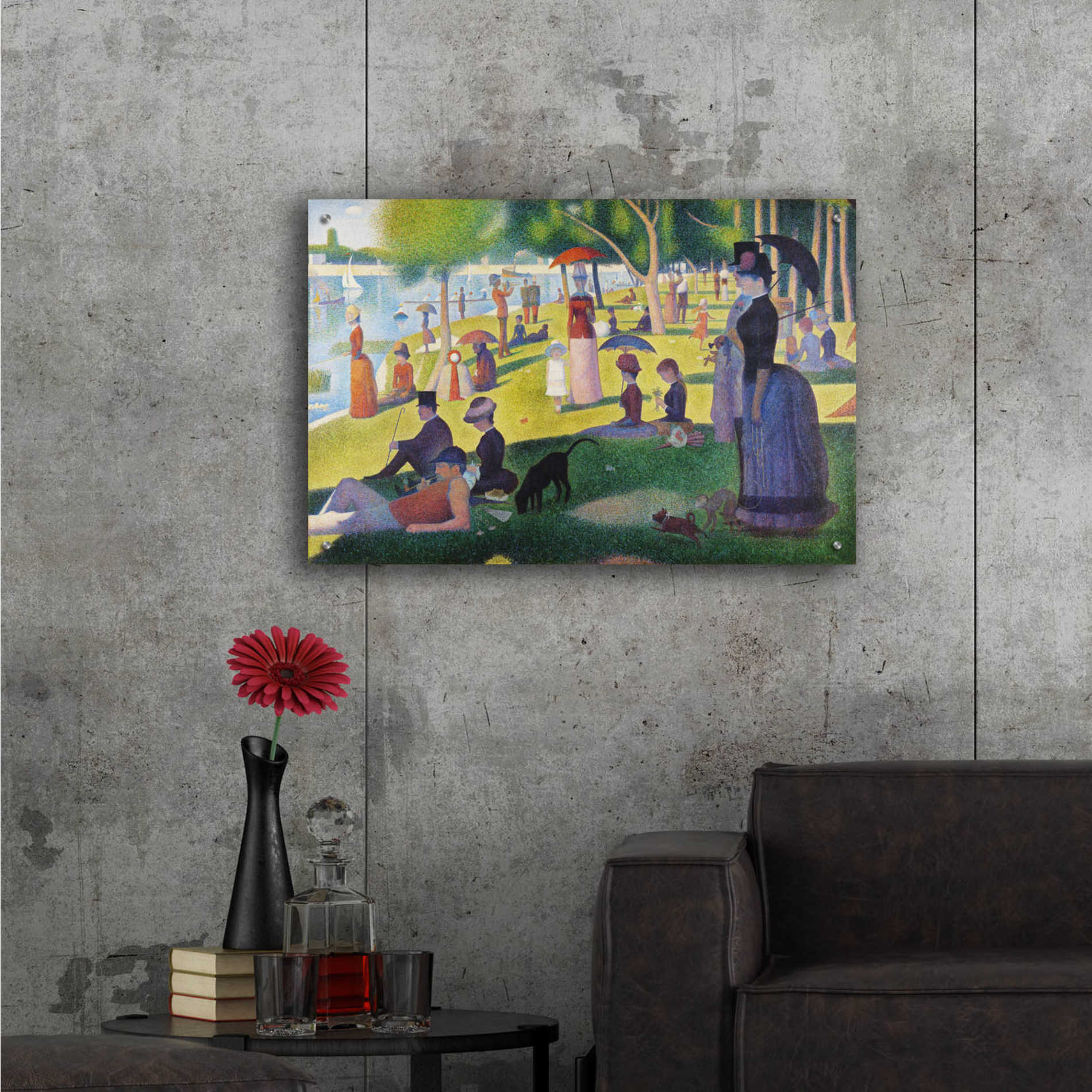 Epic Art 'A Sunday on La Grande Jatte' by Georges Seurat,  Acrylic Glass Wall Art,36x24