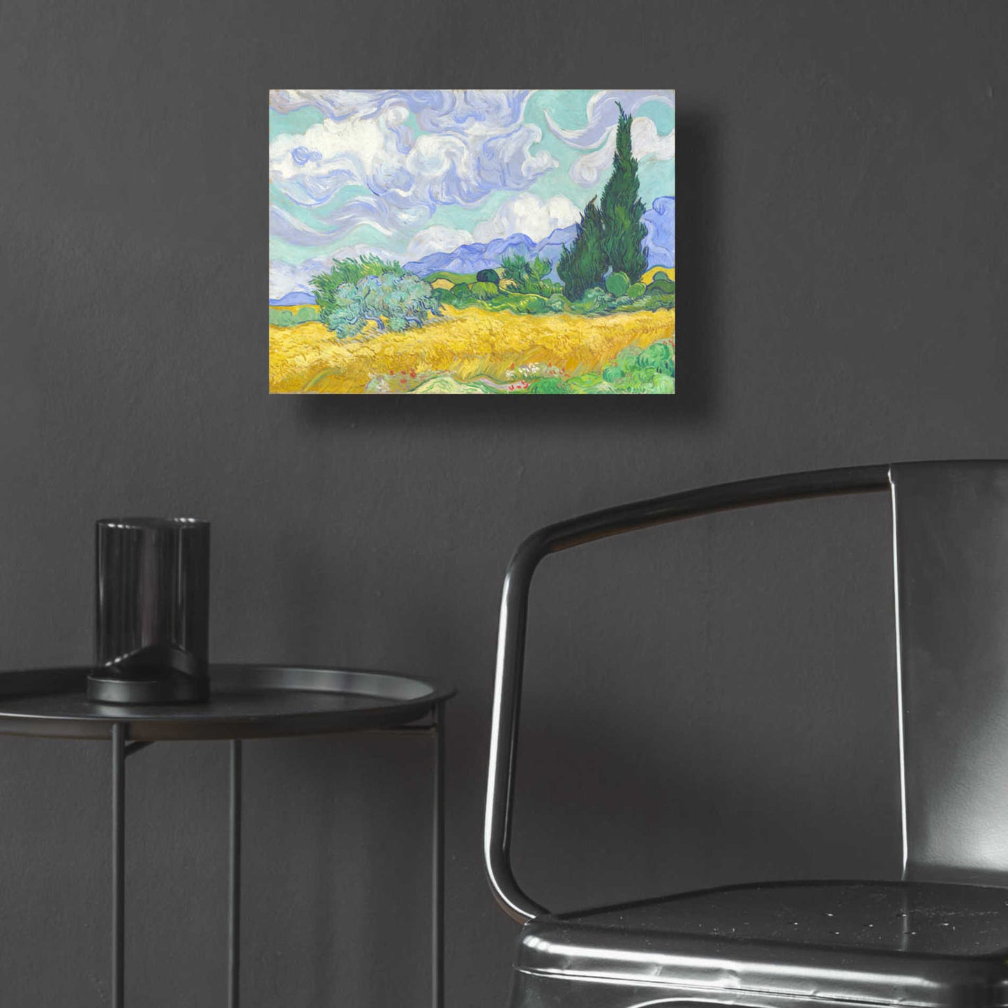 Epic Art 'Wheat Field with Cypresses' by Vincent van Gogh, Acrylic Glass Wall Art,16x12