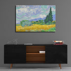 Epic Art 'Wheat Field with Cypresses' by Vincent van Gogh, Acrylic Glass Wall Art,36x24