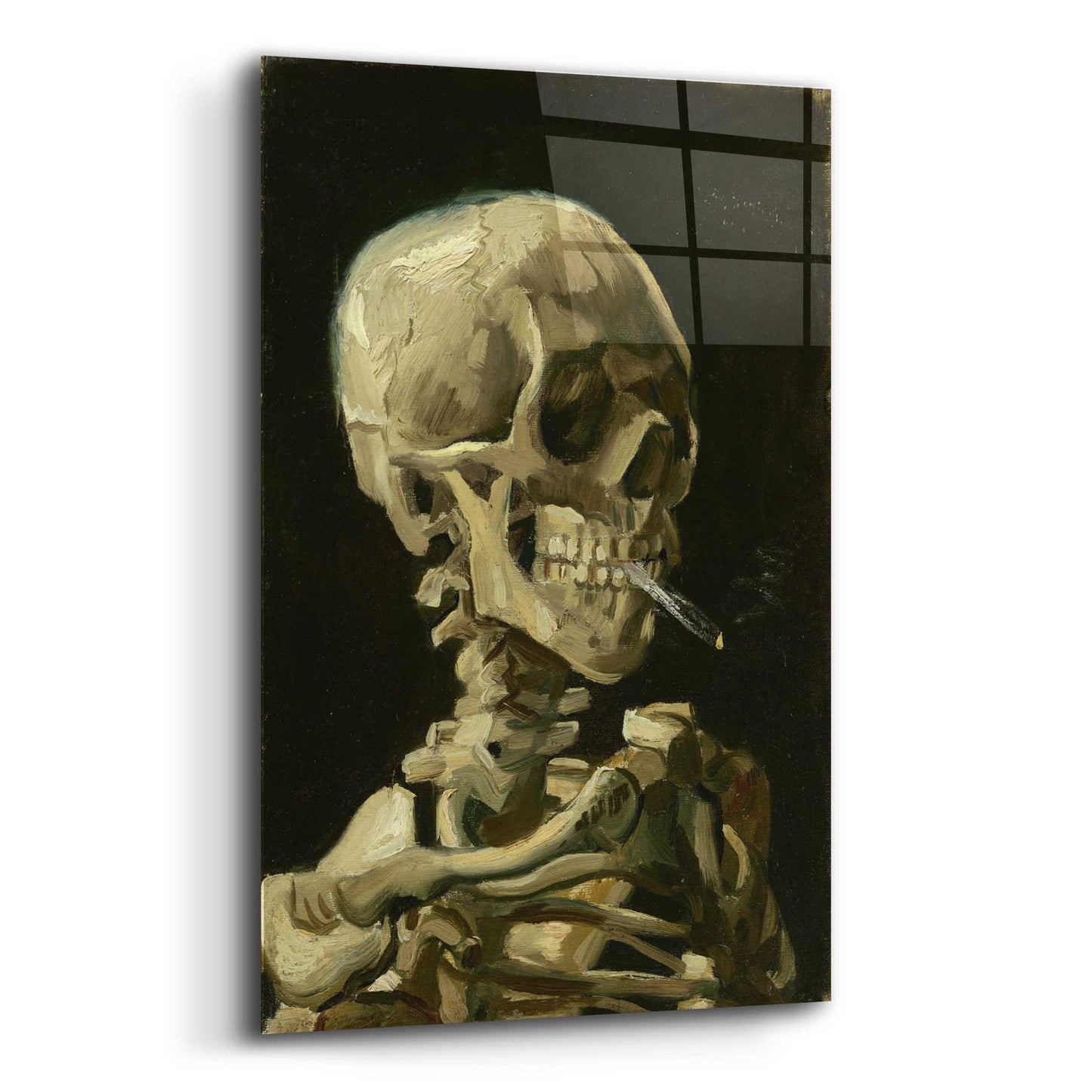 Epic Art 'Head of a Skeleton with a Burning Cigarette' by Vincent van Gogh, Acrylic Glass Wall Art,12x16