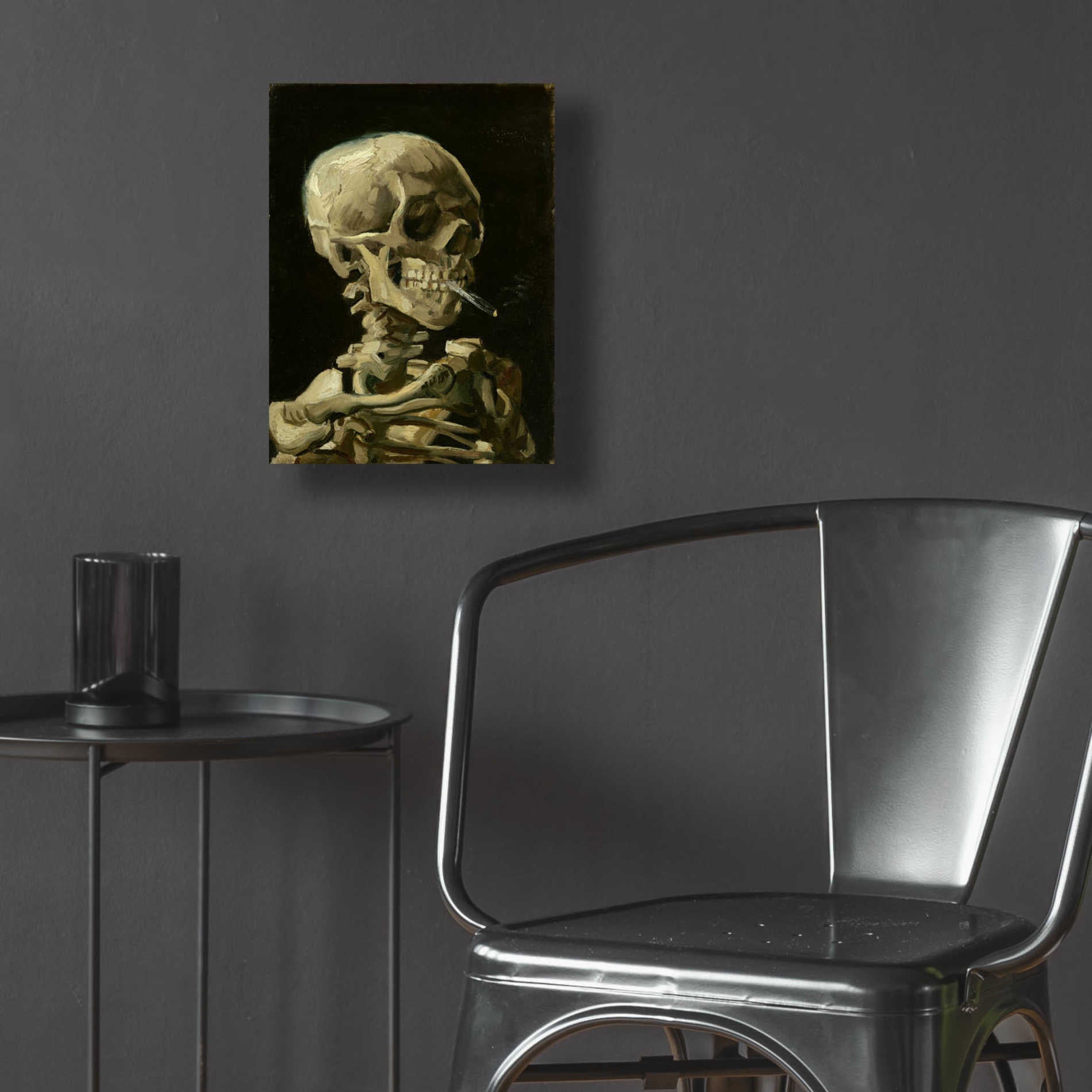 Epic Art 'Head of a Skeleton with a Burning Cigarette' by Vincent van Gogh, Acrylic Glass Wall Art,12x16