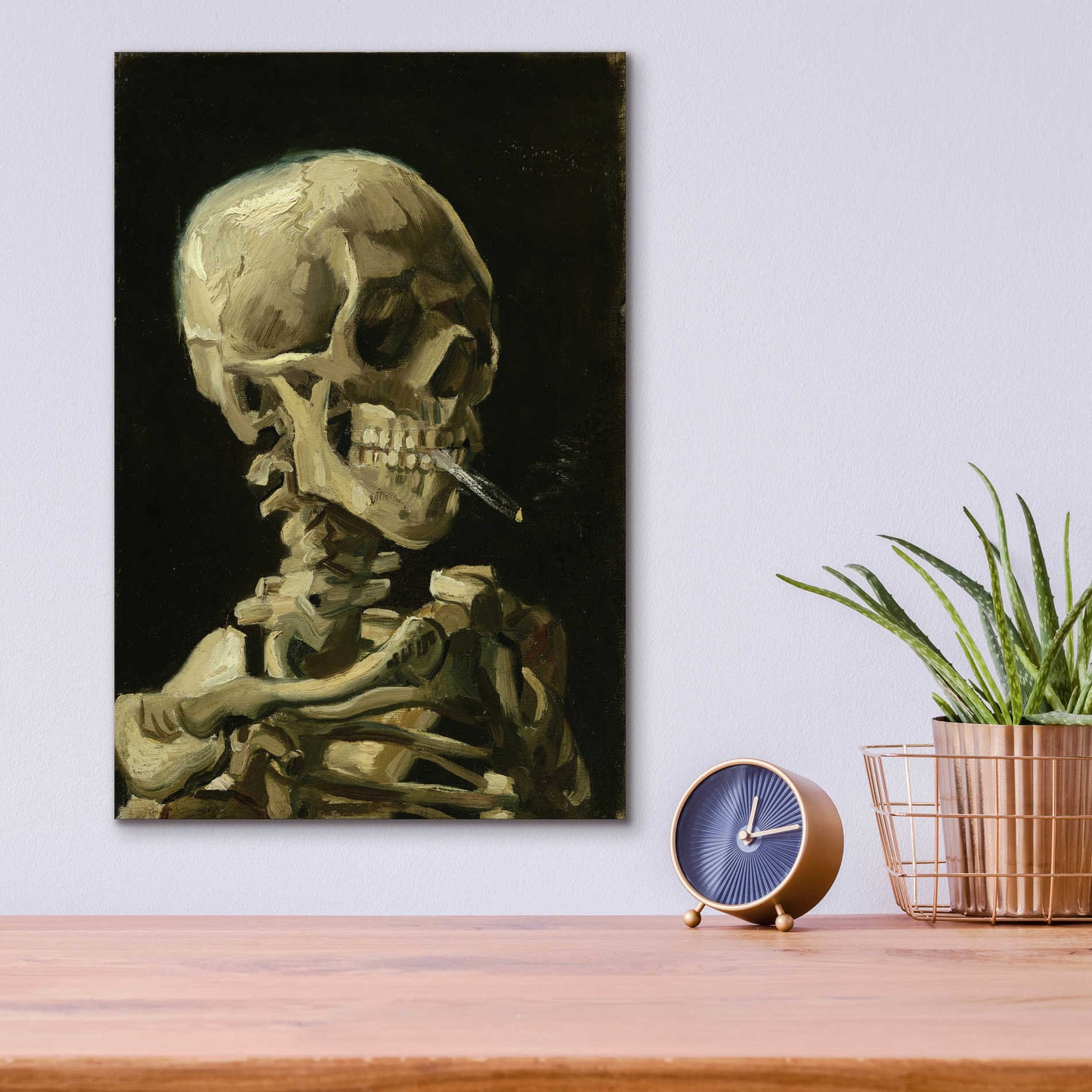 Epic Art 'Head of a Skeleton with a Burning Cigarette' by Vincent van Gogh, Acrylic Glass Wall Art,12x16