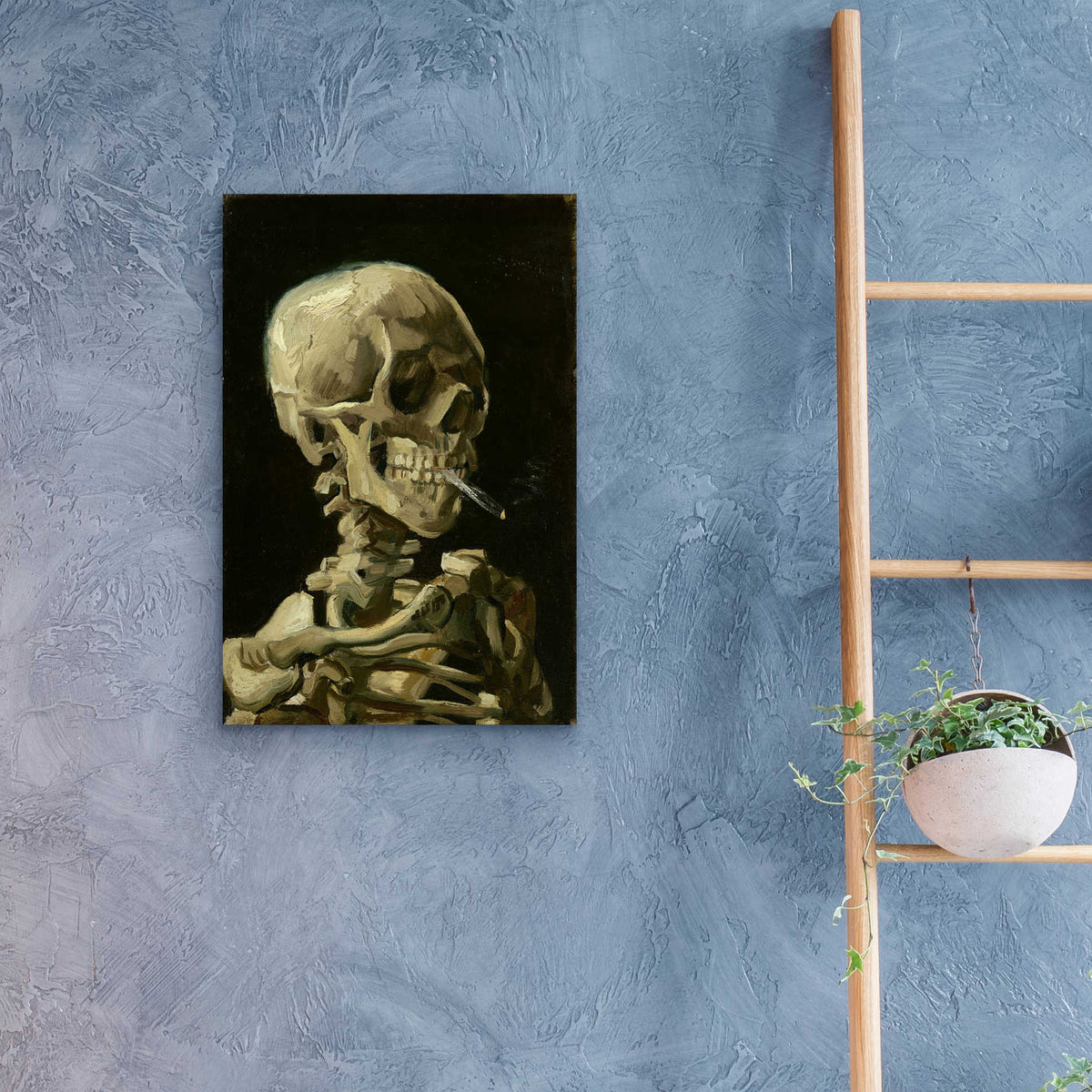 Epic Art 'Head of a Skeleton with a Burning Cigarette' by Vincent van Gogh, Acrylic Glass Wall Art,16x24