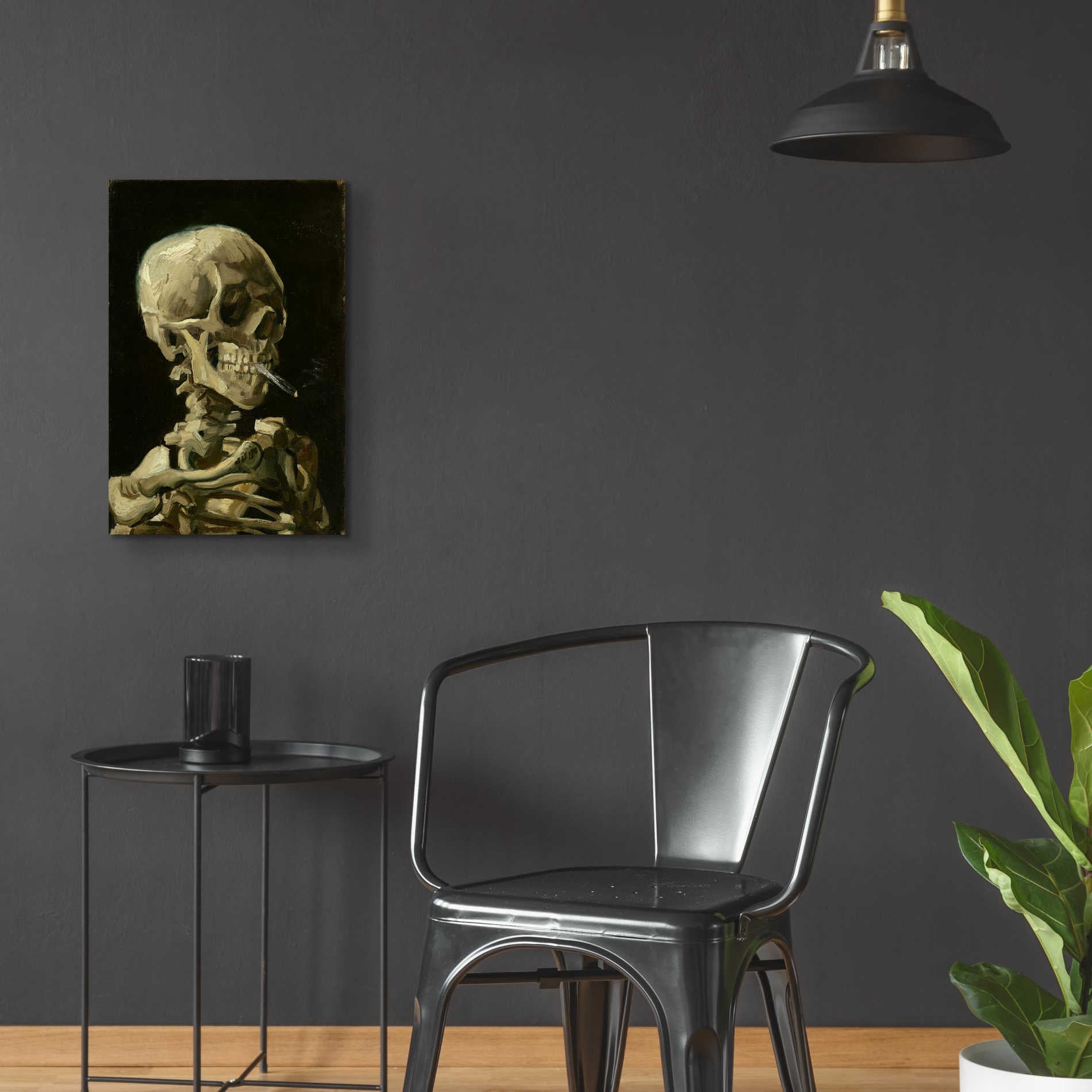 Epic Art 'Head of a Skeleton with a Burning Cigarette' by Vincent van Gogh, Acrylic Glass Wall Art,16x24