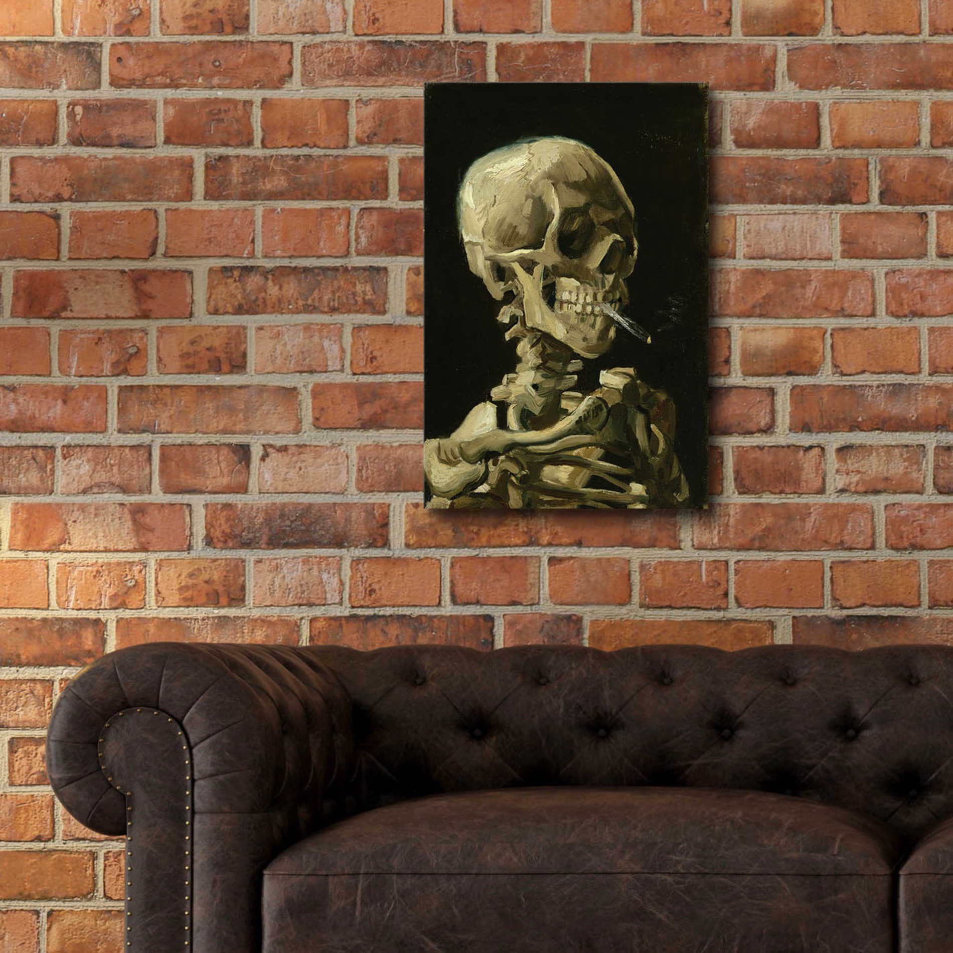 Epic Art 'Head of a Skeleton with a Burning Cigarette' by Vincent van Gogh, Acrylic Glass Wall Art,16x24