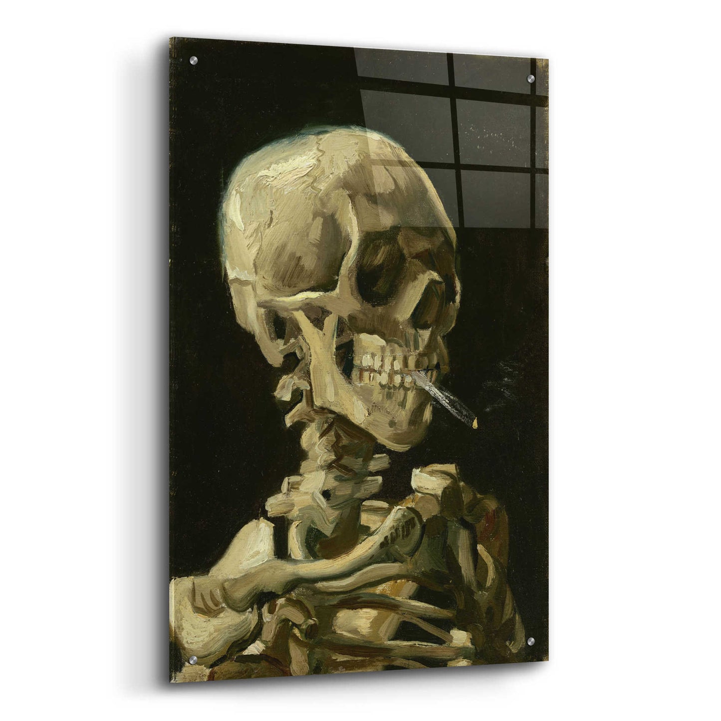 Epic Art 'Head of a Skeleton with a Burning Cigarette' by Vincent van Gogh, Acrylic Glass Wall Art,24x36