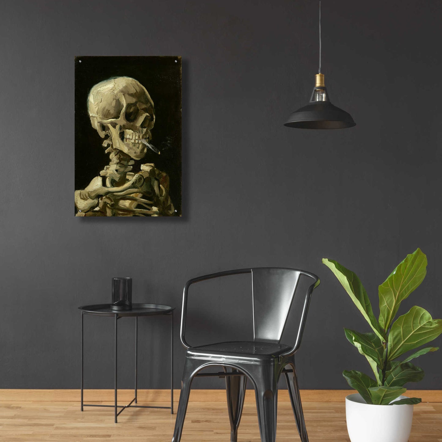 Epic Art 'Head of a Skeleton with a Burning Cigarette' by Vincent van Gogh, Acrylic Glass Wall Art,24x36