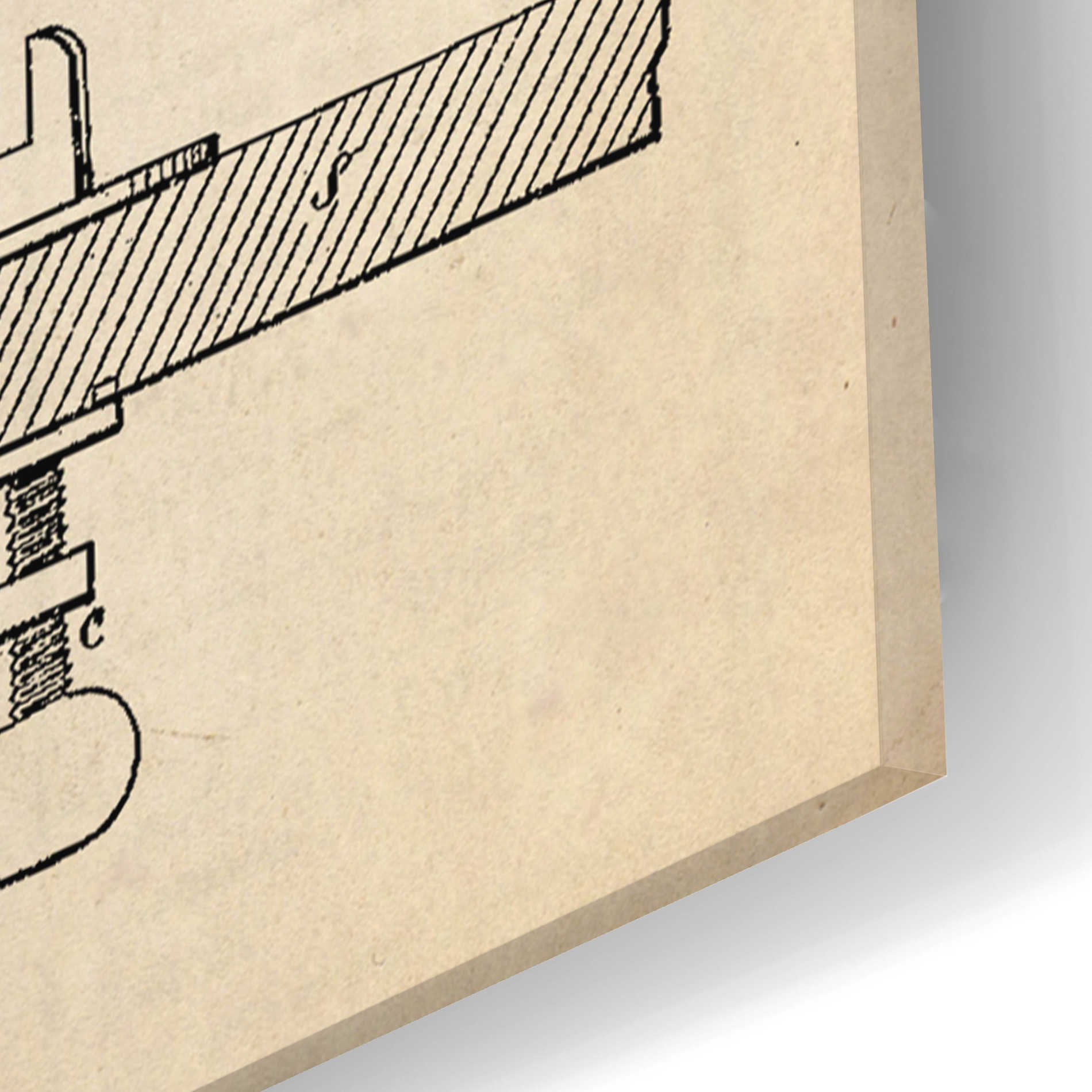 Epic Art 'Apple Parer Blueprint Patent Parchment,' Acrylic Glass Wall Art,16x24