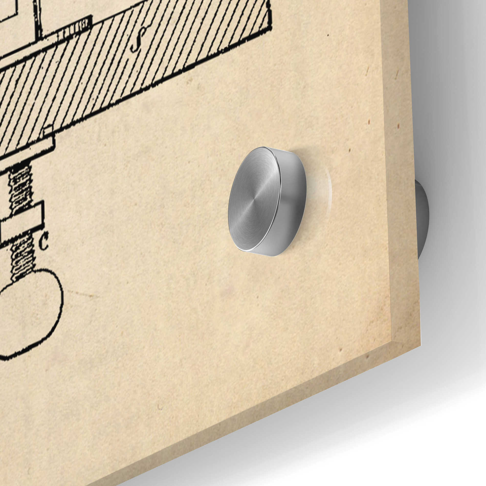 Epic Art 'Apple Parer Blueprint Patent Parchment,' Acrylic Glass Wall Art,24x36