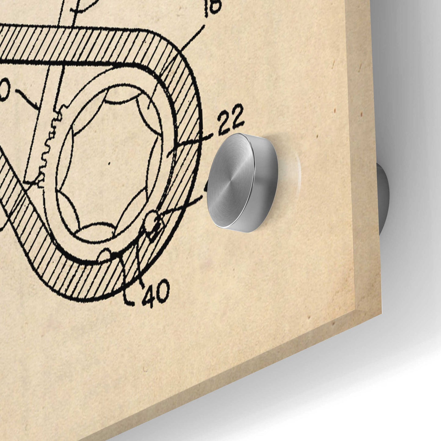 Epic Art 'Binoculars Blueprint Patent Parchment,' Acrylic Glass Wall Art,24x36