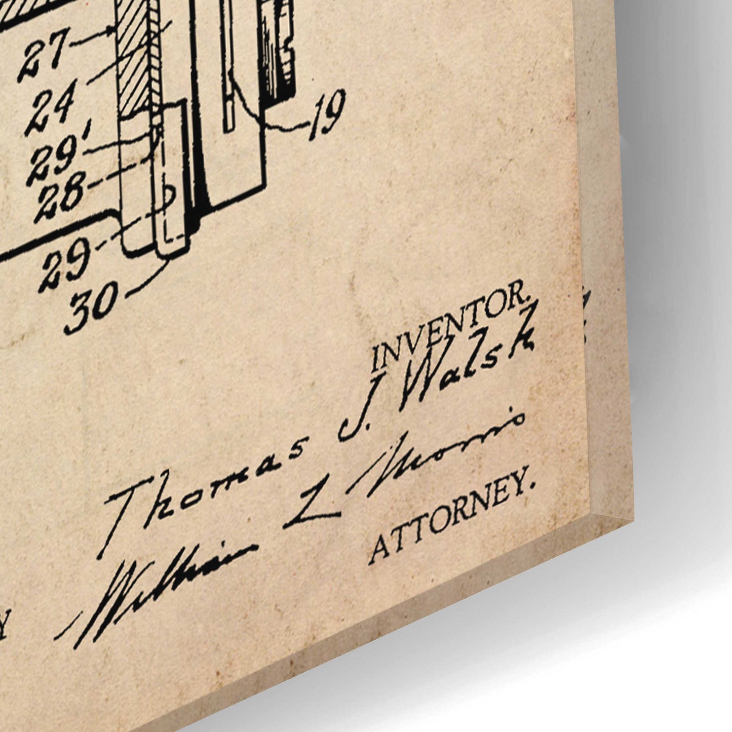 Epic Art 'Film Camera Blueprint Patent Parchment,' Acrylic Glass Wall Art,12x16