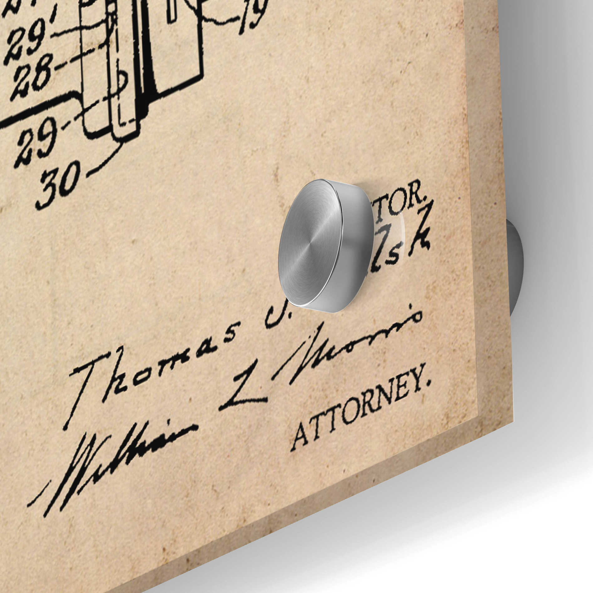 Epic Art 'Film Camera Blueprint Patent Parchment,' Acrylic Glass Wall Art,24x36
