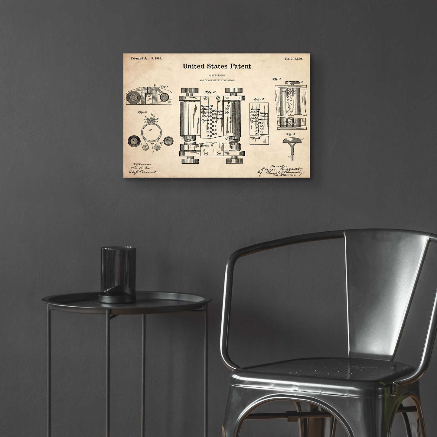 Epic Art 'Tubular Machine Blueprint Patent Parchment,' Acrylic Glass Wall Art,24x16