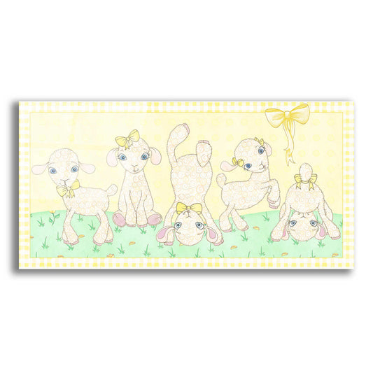 Epic Art 'Baby Shower Yellow Lambs' by Elyse DeNeige, Acrylic Glass Wall Art