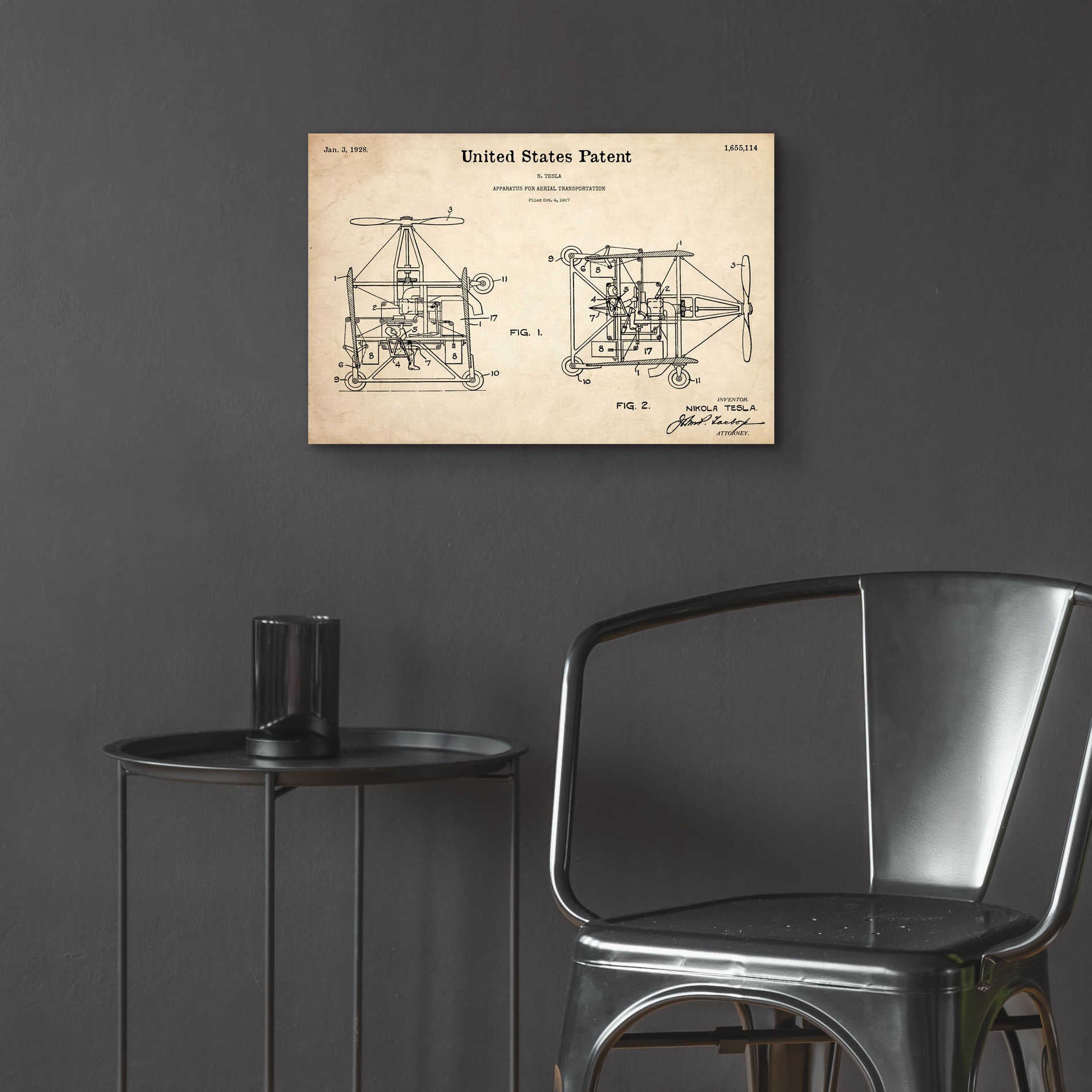 Epic Art 'Aerial Blueprint Patent Parchment,' Acrylic Glass Wall Art,24x16