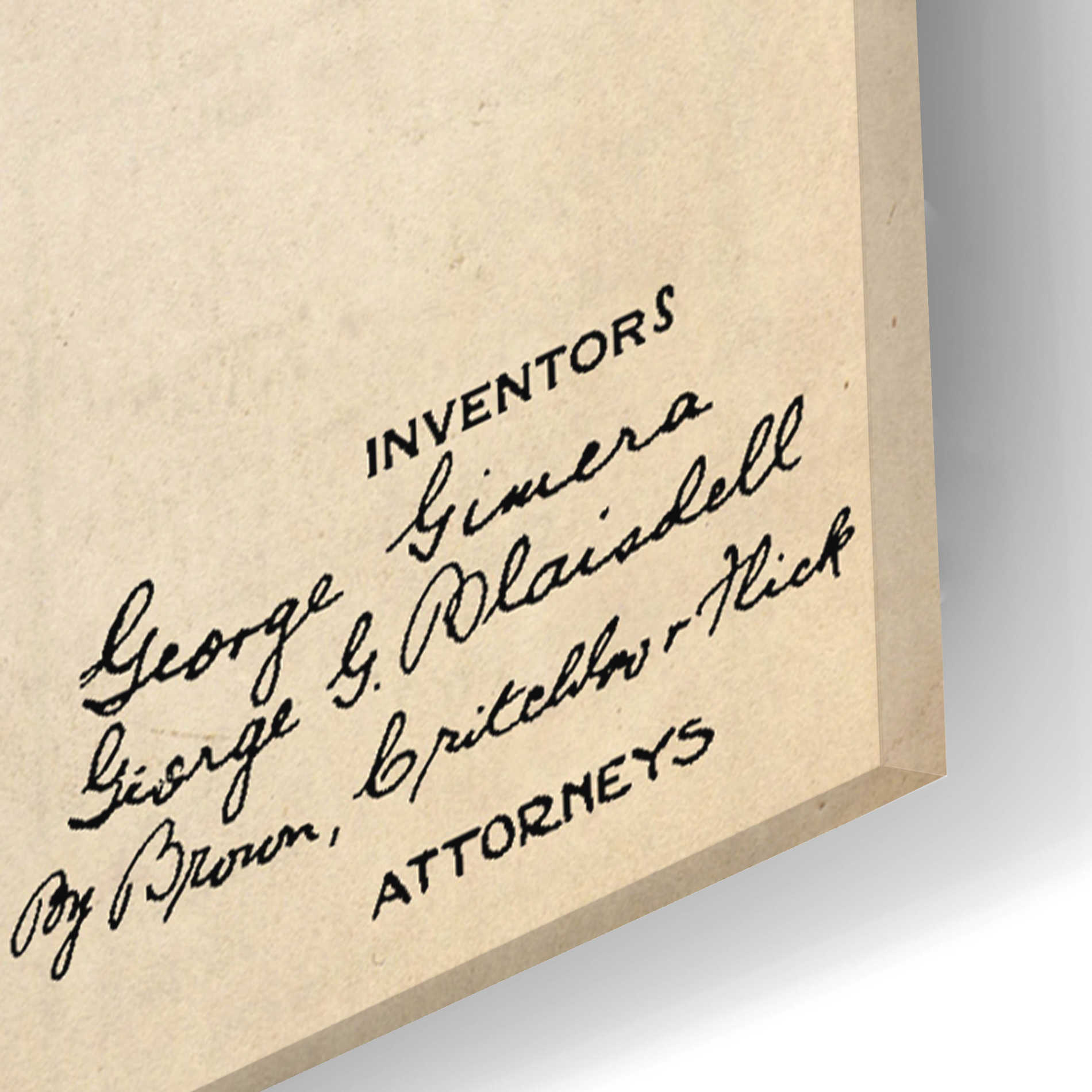 Epic Art 'Pocket Lighter Blueprint Patent Parchment,' Acrylic Glass Wall Art,16x24