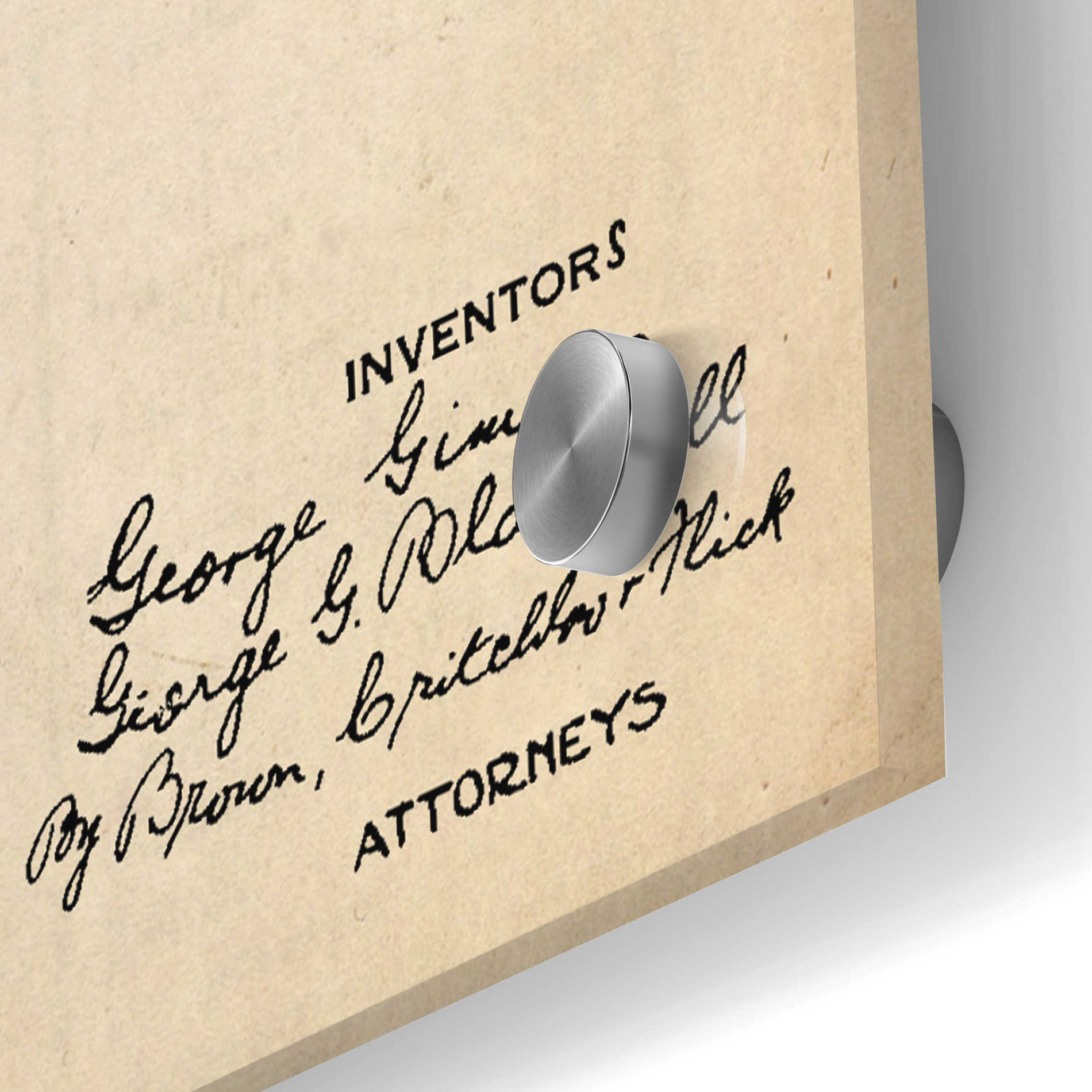 Epic Art 'Pocket Lighter Blueprint Patent Parchment,' Acrylic Glass Wall Art,24x36