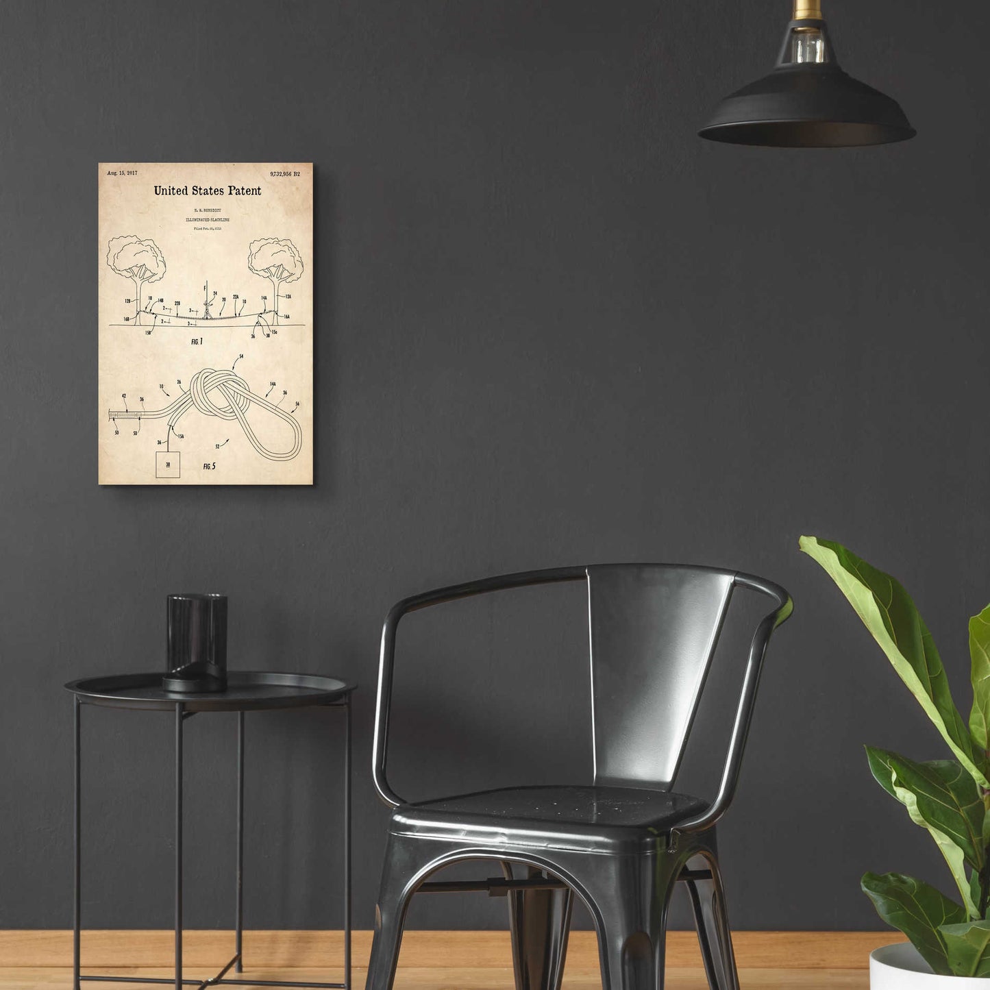 Epic Art 'Slackline Blueprint Patent Parchment,' Acrylic Glass Wall Art,16x24