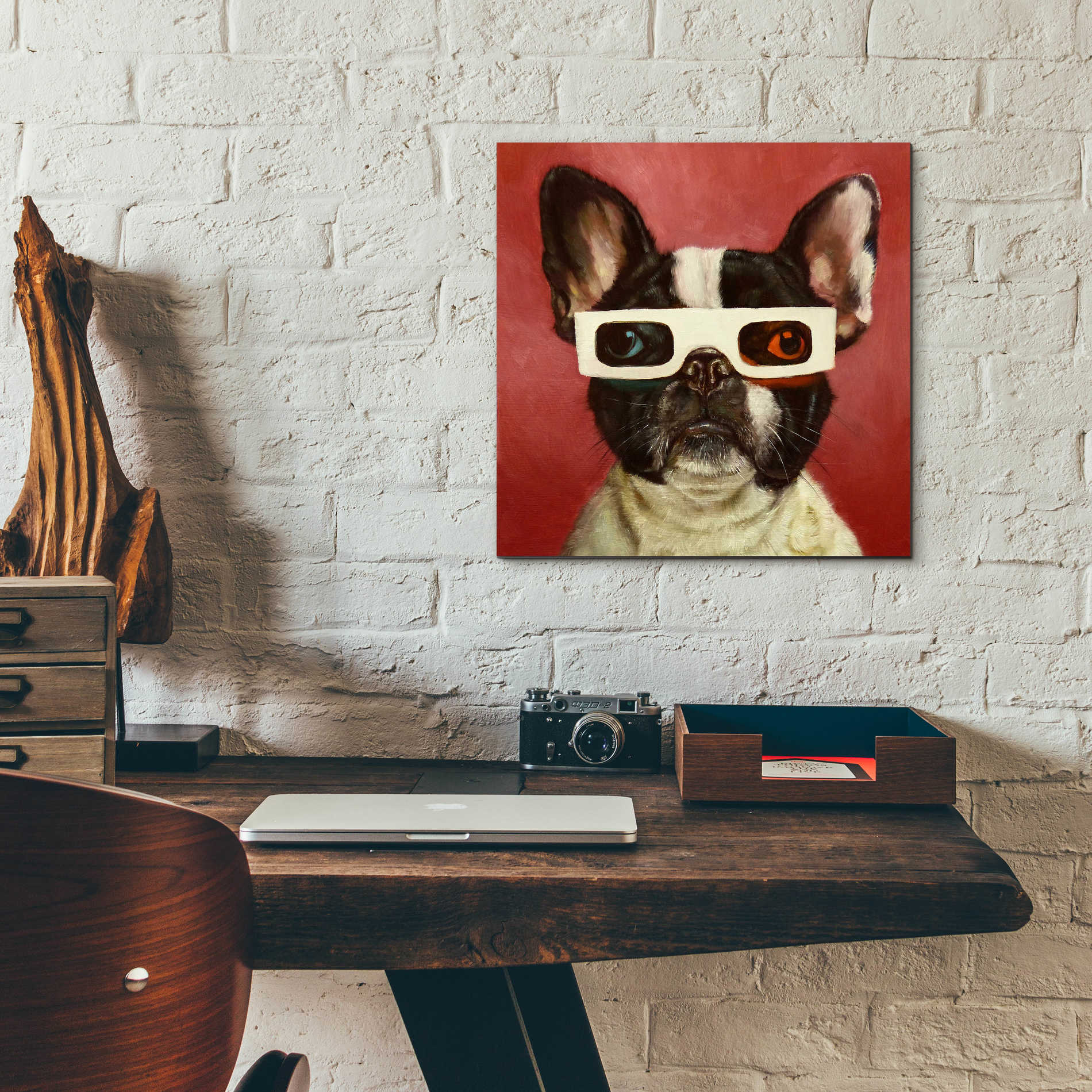 Epic Art '3D Dog' by Lucia Heffernan, Acrylic Glass Wall Art,12x12