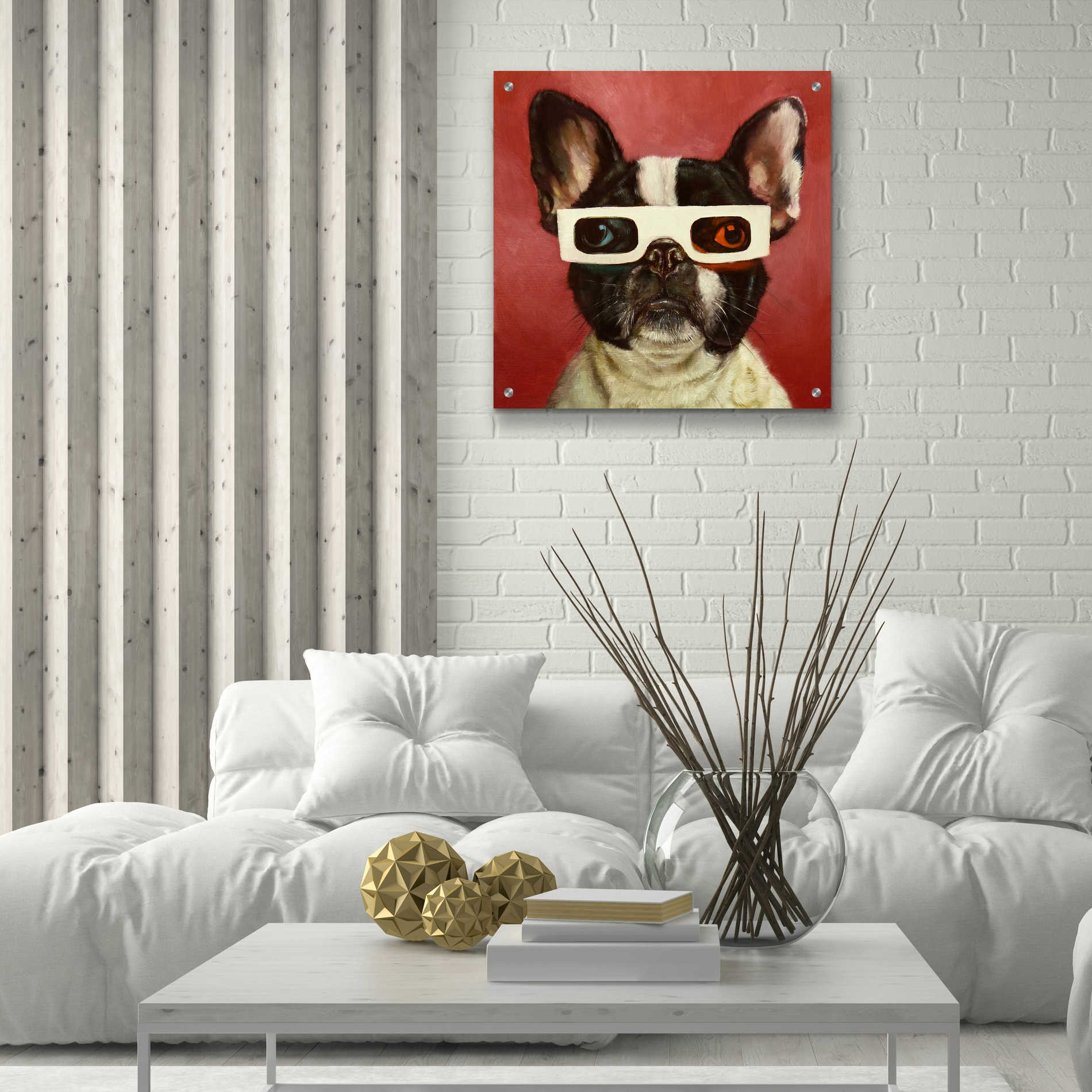 Epic Art '3D Dog' by Lucia Heffernan, Acrylic Glass Wall Art,24x24