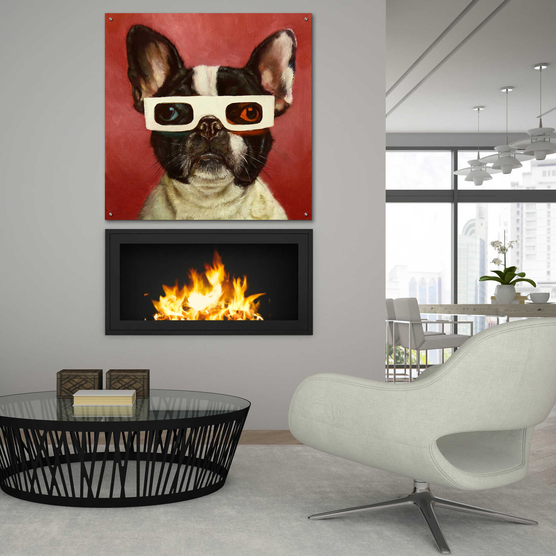 Epic Art '3D Dog' by Lucia Heffernan, Acrylic Glass Wall Art,36x36