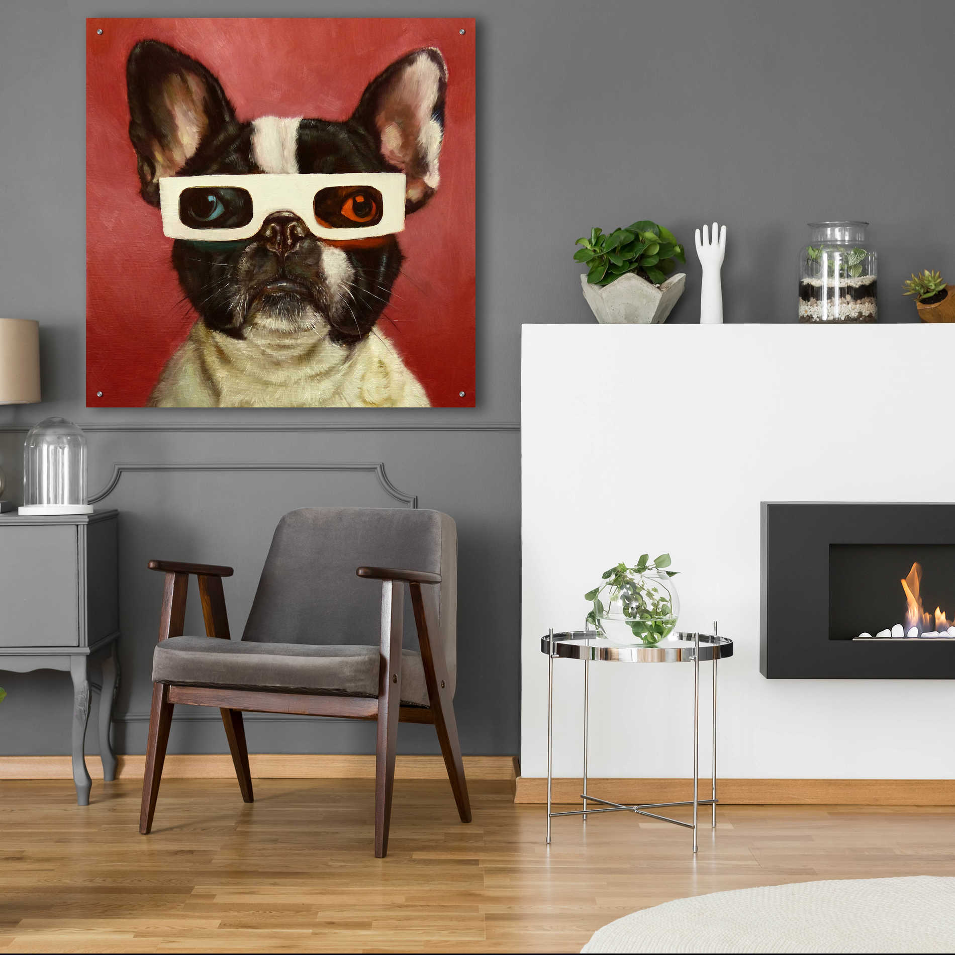 Epic Art '3D Dog' by Lucia Heffernan, Acrylic Glass Wall Art,36x36