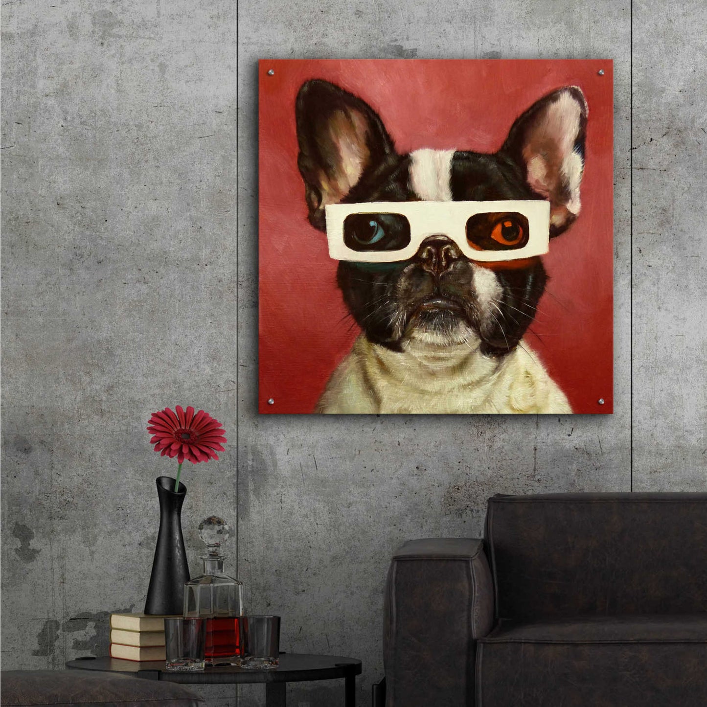 Epic Art '3D Dog' by Lucia Heffernan, Acrylic Glass Wall Art,36x36