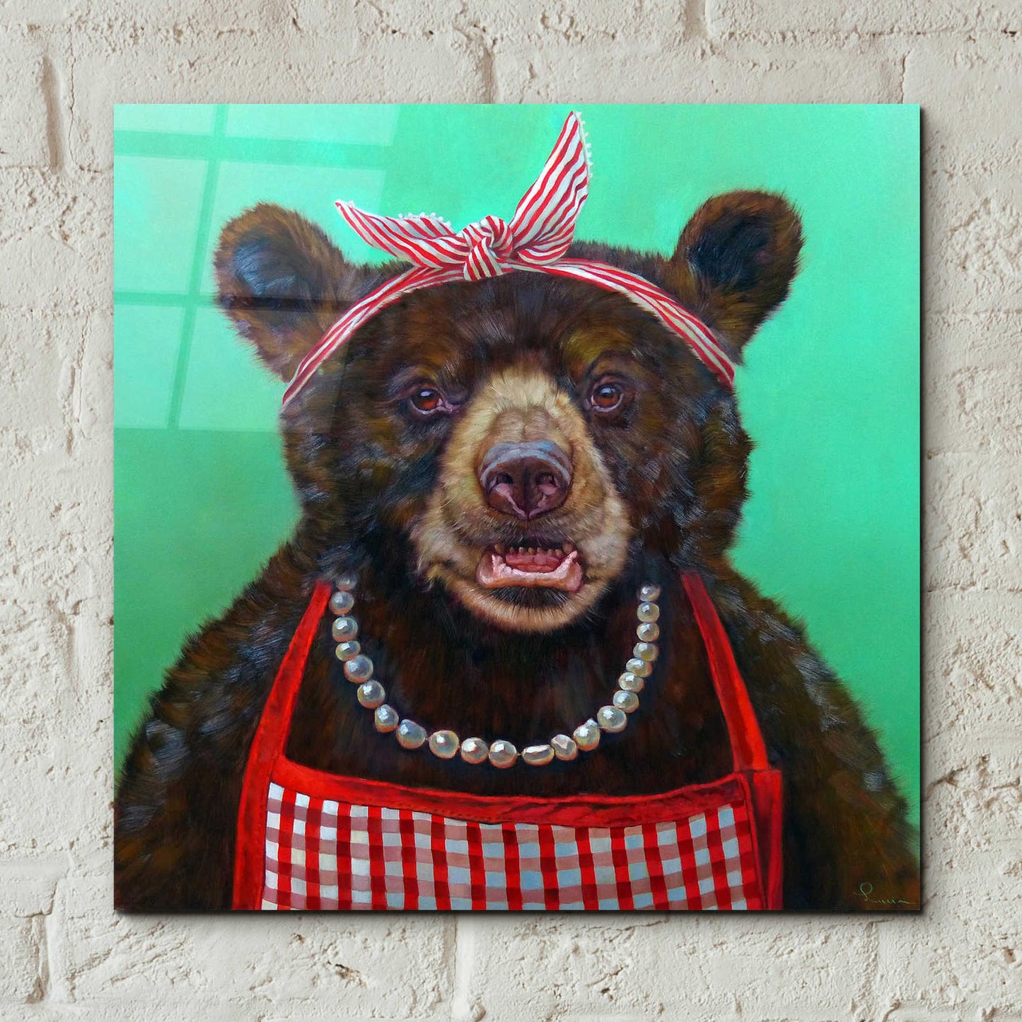 Epic Art 'Mama Bear' by Lucia Heffernan, Acrylic Glass Wall Art,12x12