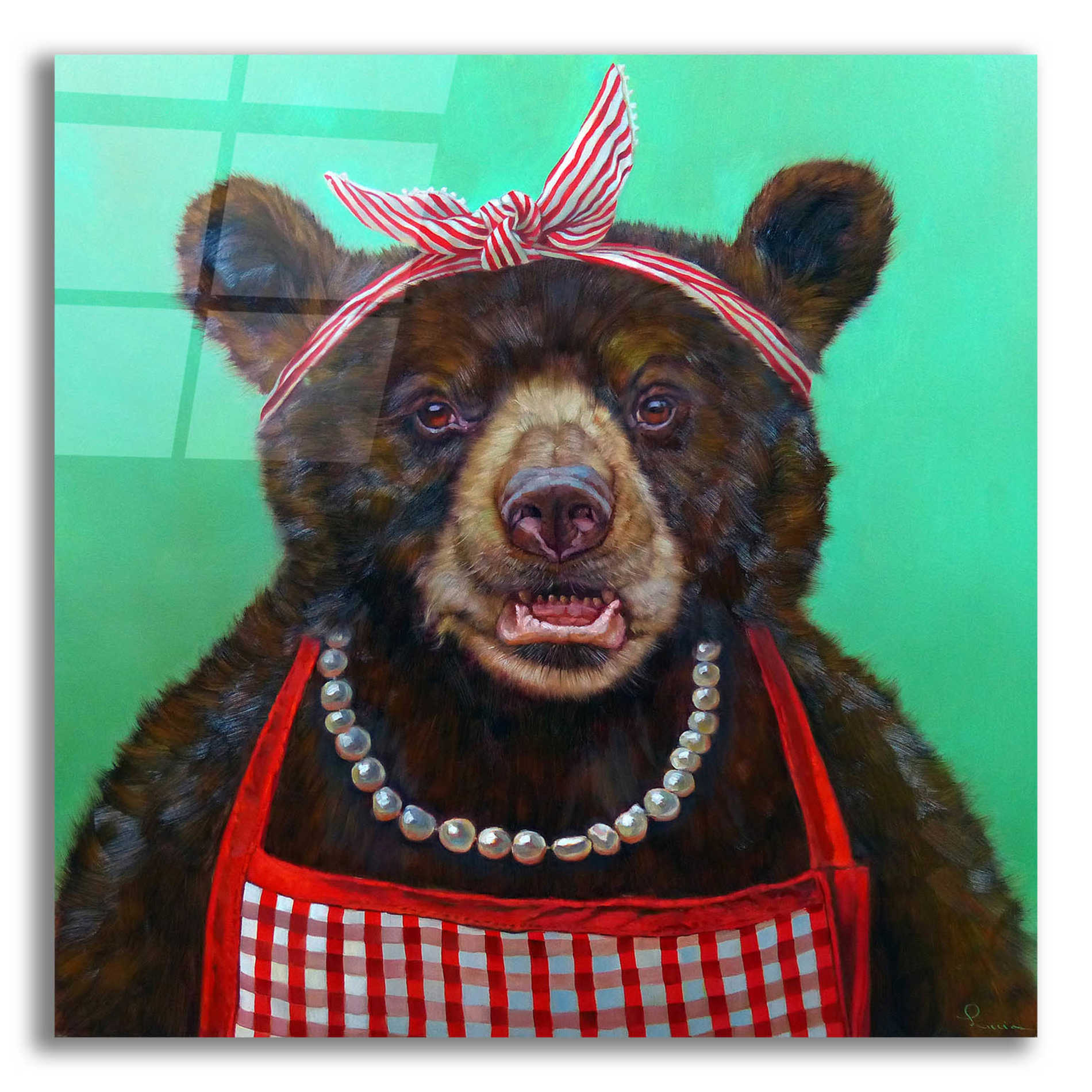 Epic Art 'Mama Bear' by Lucia Heffernan, Acrylic Glass Wall Art,12x12