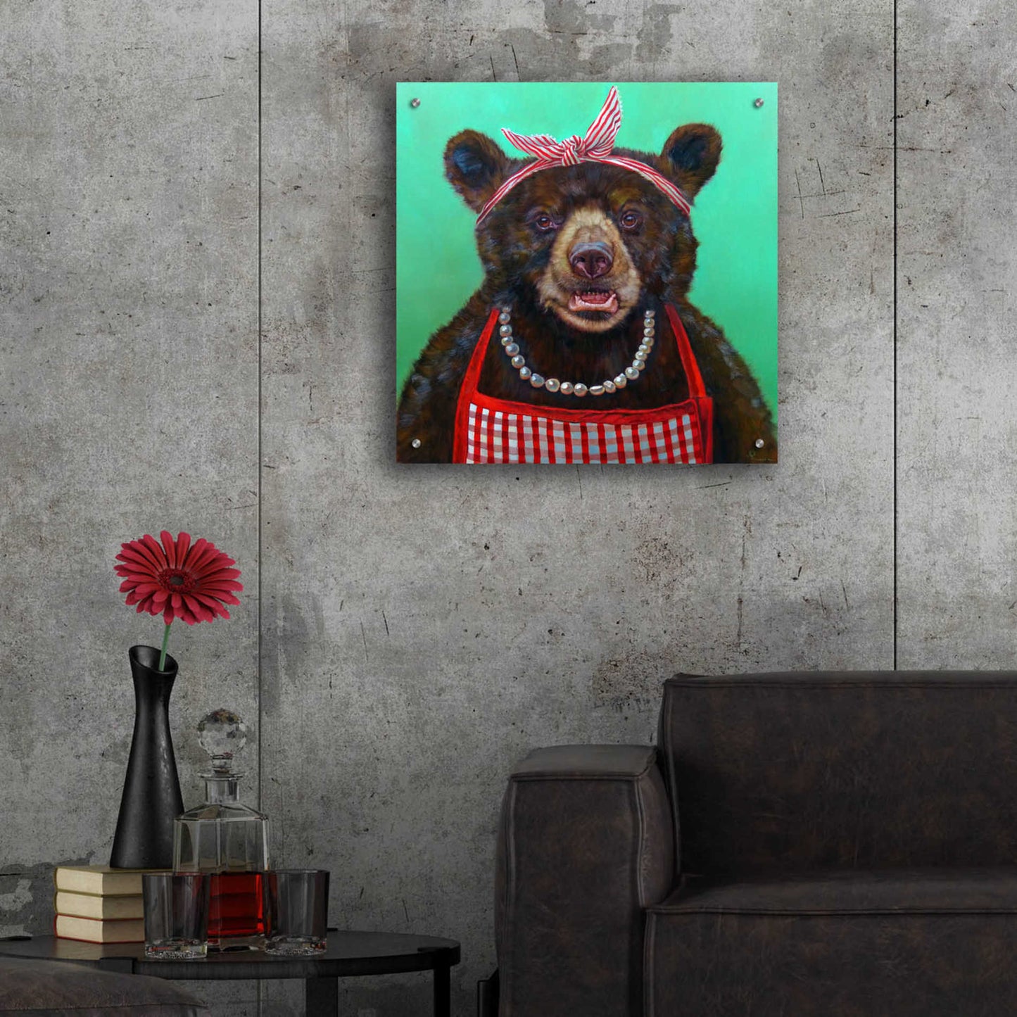 Epic Art 'Mama Bear' by Lucia Heffernan, Acrylic Glass Wall Art,24x24