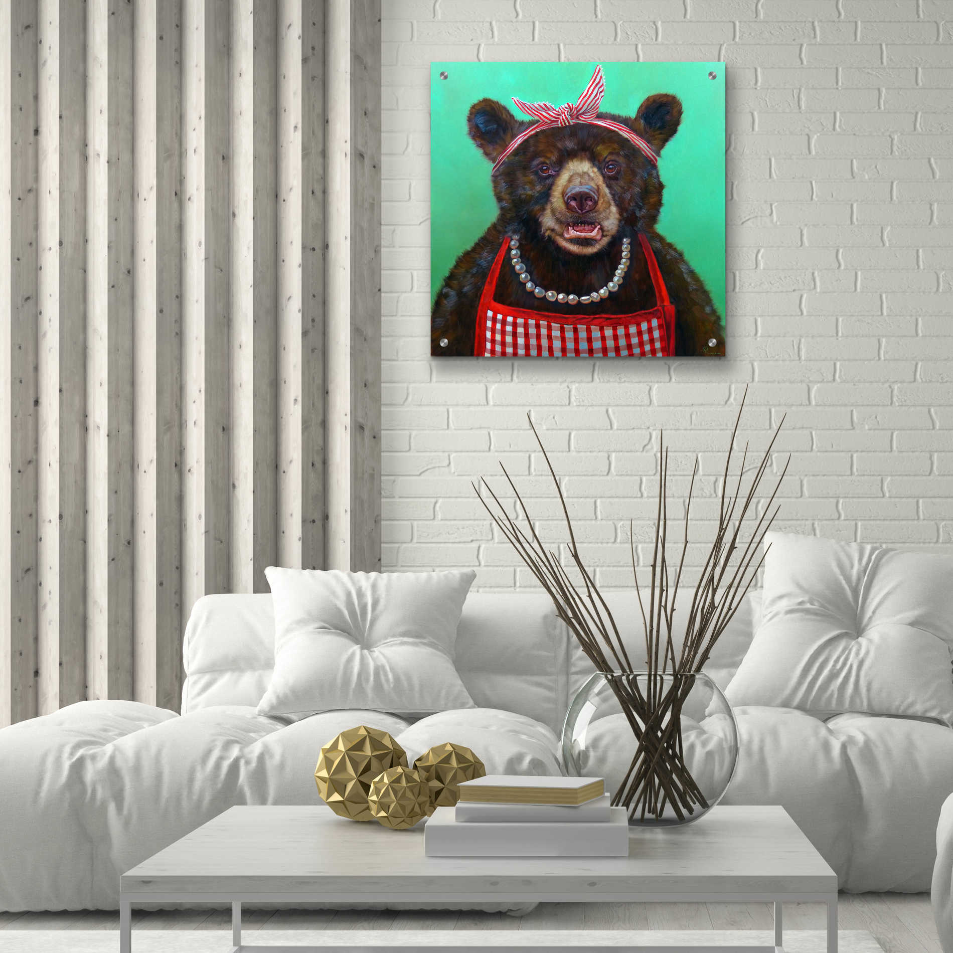 Epic Art 'Mama Bear' by Lucia Heffernan, Acrylic Glass Wall Art,24x24