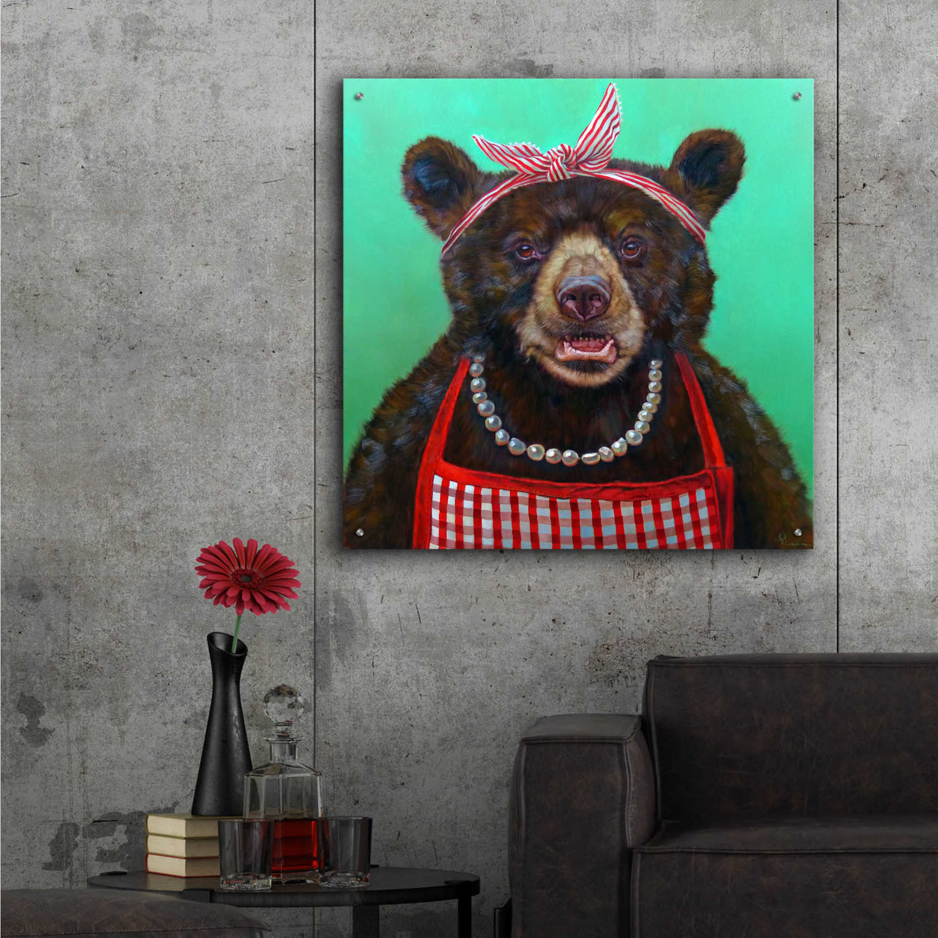 Epic Art 'Mama Bear' by Lucia Heffernan, Acrylic Glass Wall Art,36x36