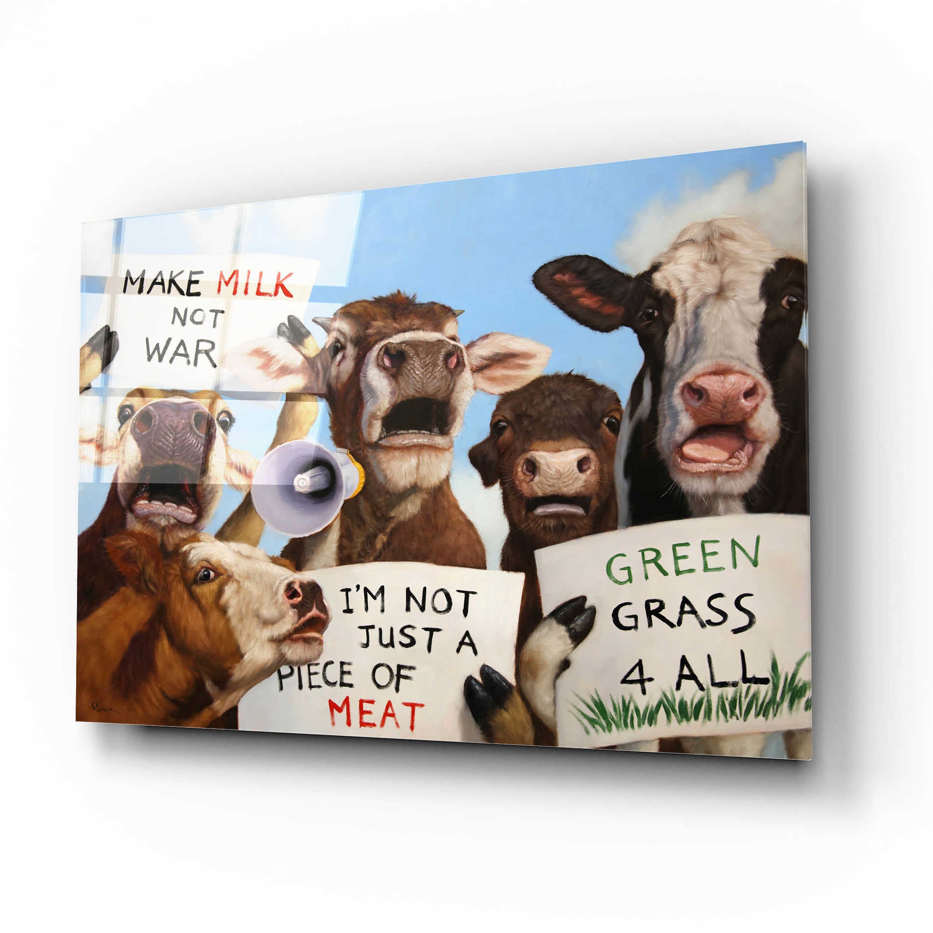 Epic Art 'Political Moooovement' by Lucia Heffernan, Acrylic Glass Wall Art,16x12