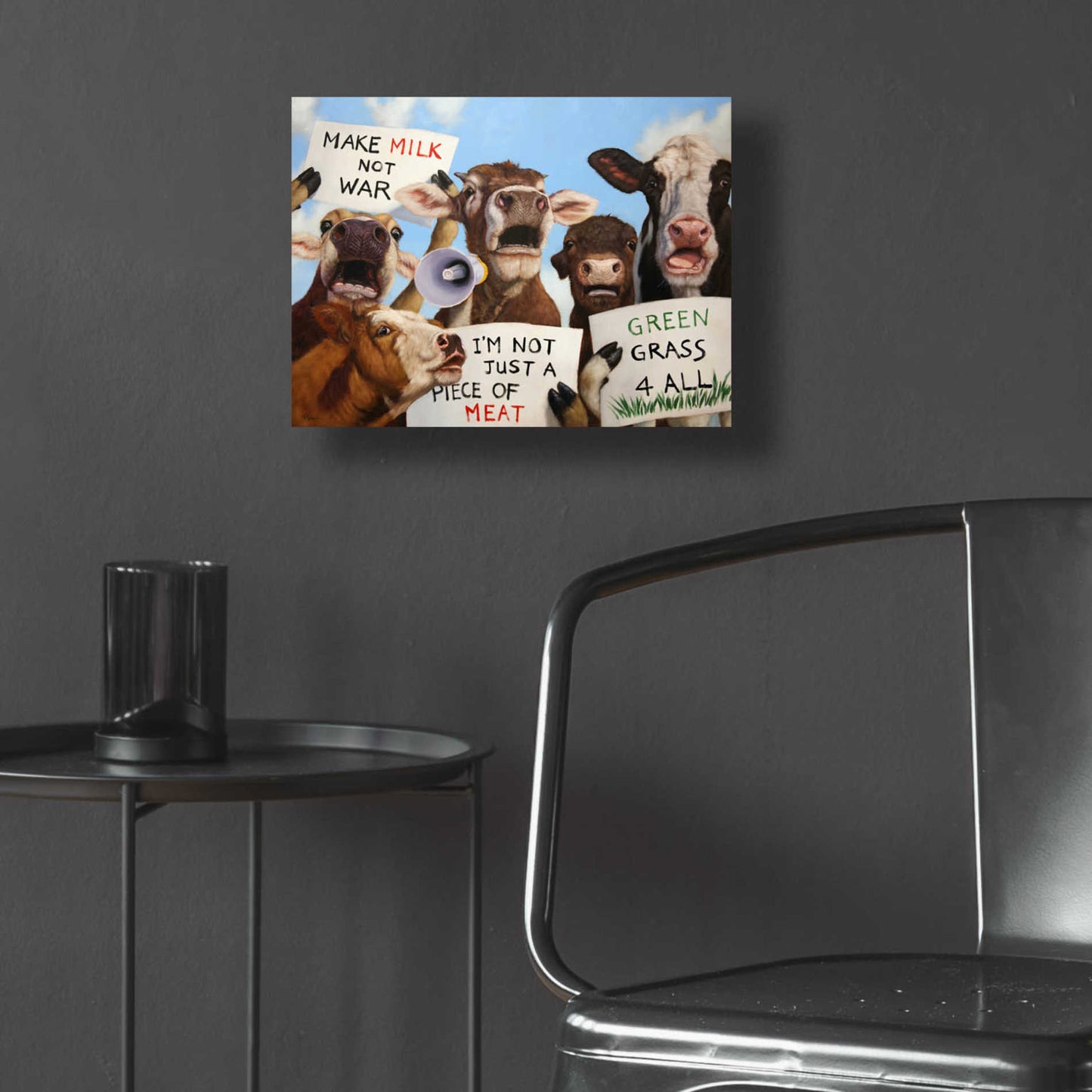 Epic Art 'Political Moooovement' by Lucia Heffernan, Acrylic Glass Wall Art,16x12