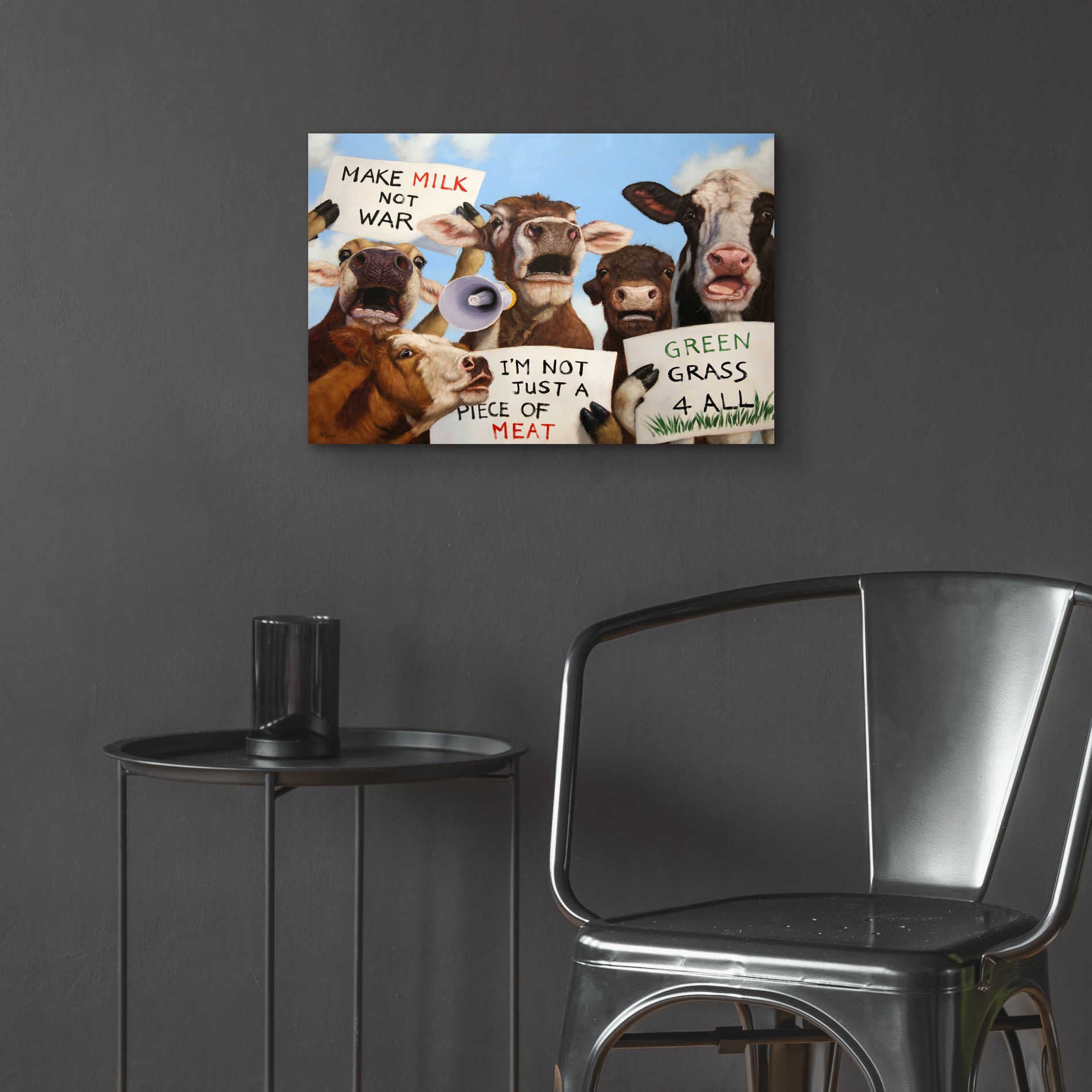 Epic Art 'Political Moooovement' by Lucia Heffernan, Acrylic Glass Wall Art,24x16