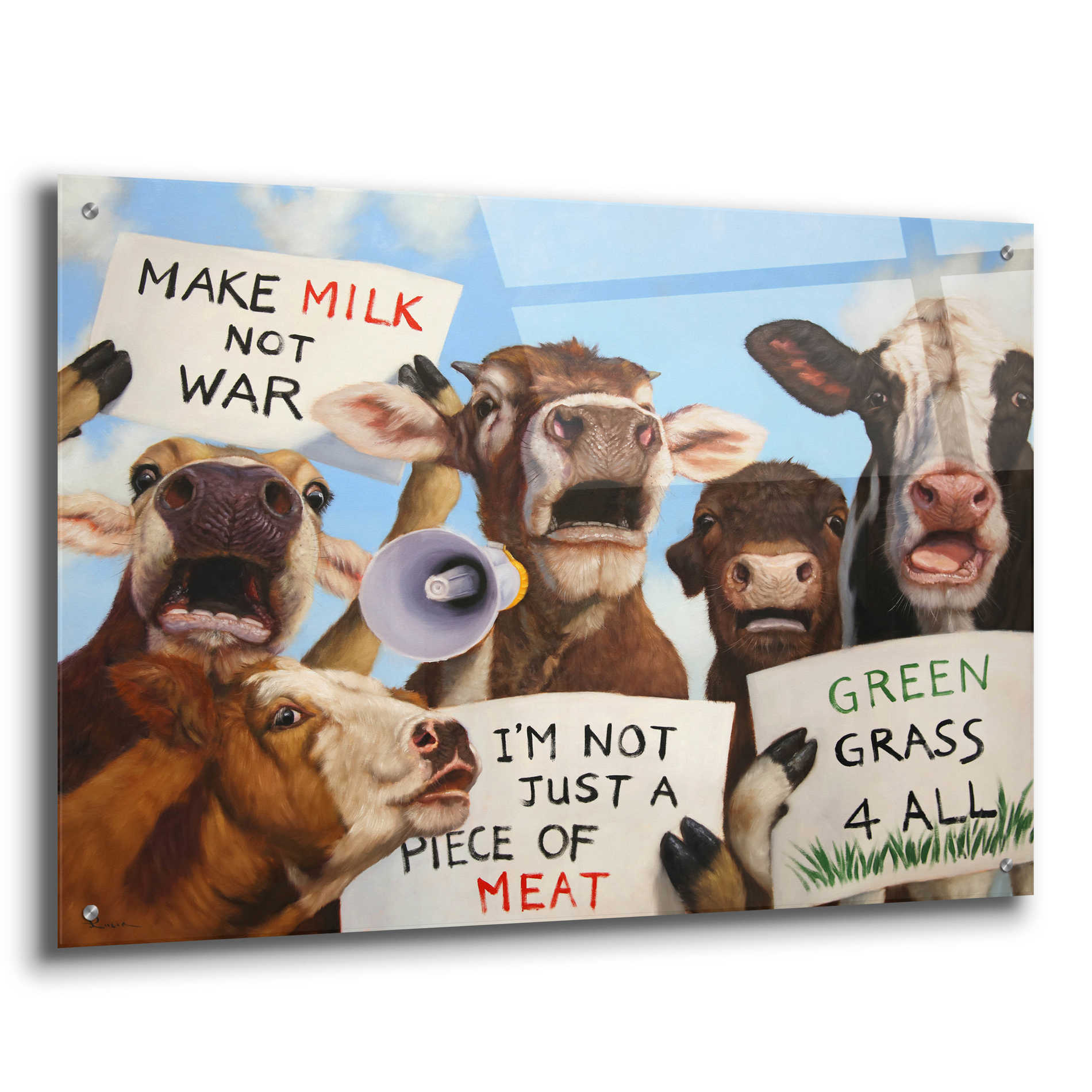 Epic Art 'Political Moooovement' by Lucia Heffernan, Acrylic Glass Wall Art,36x24