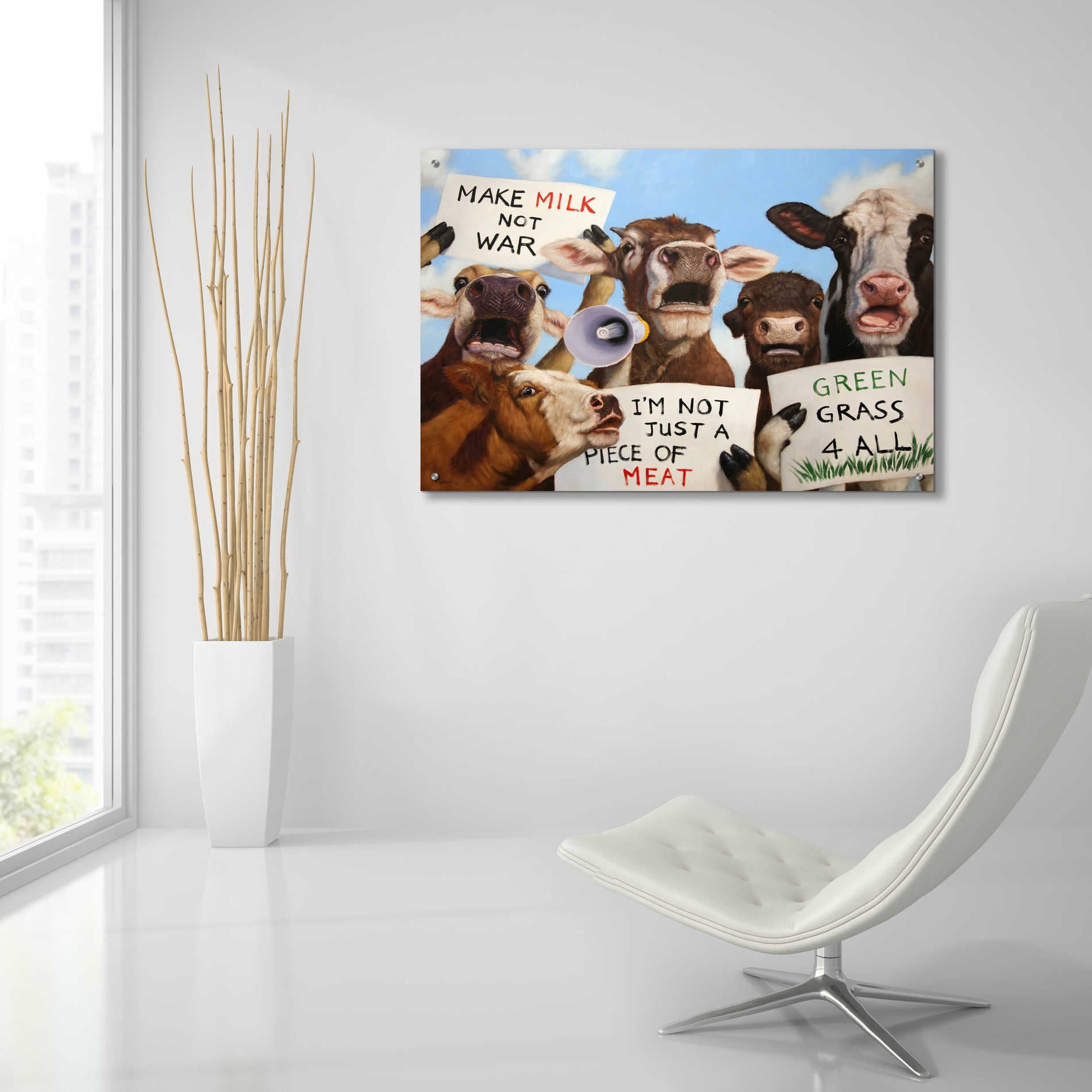 Epic Art 'Political Moooovement' by Lucia Heffernan, Acrylic Glass Wall Art,36x24