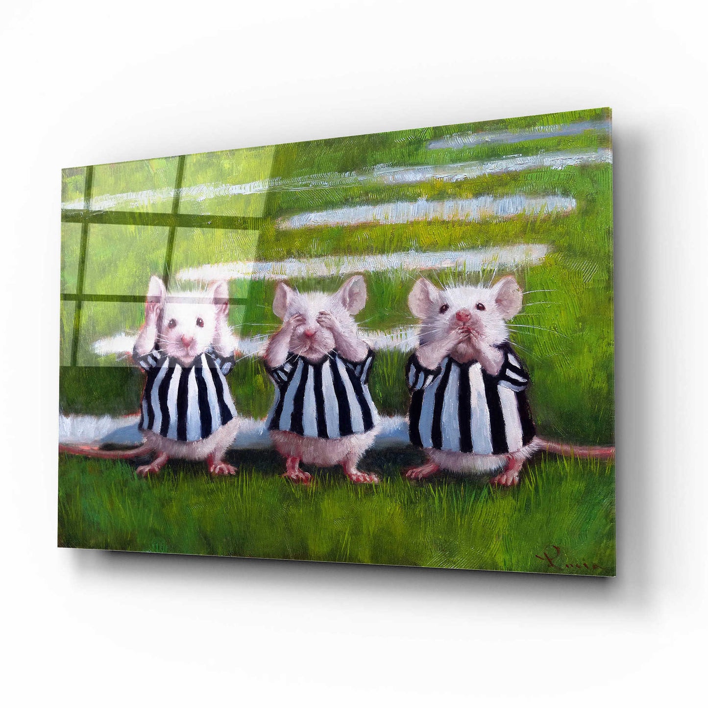 Epic Art 'Three Blind Mice' by Lucia Heffernan, Acrylic Glass Wall Art,16x12