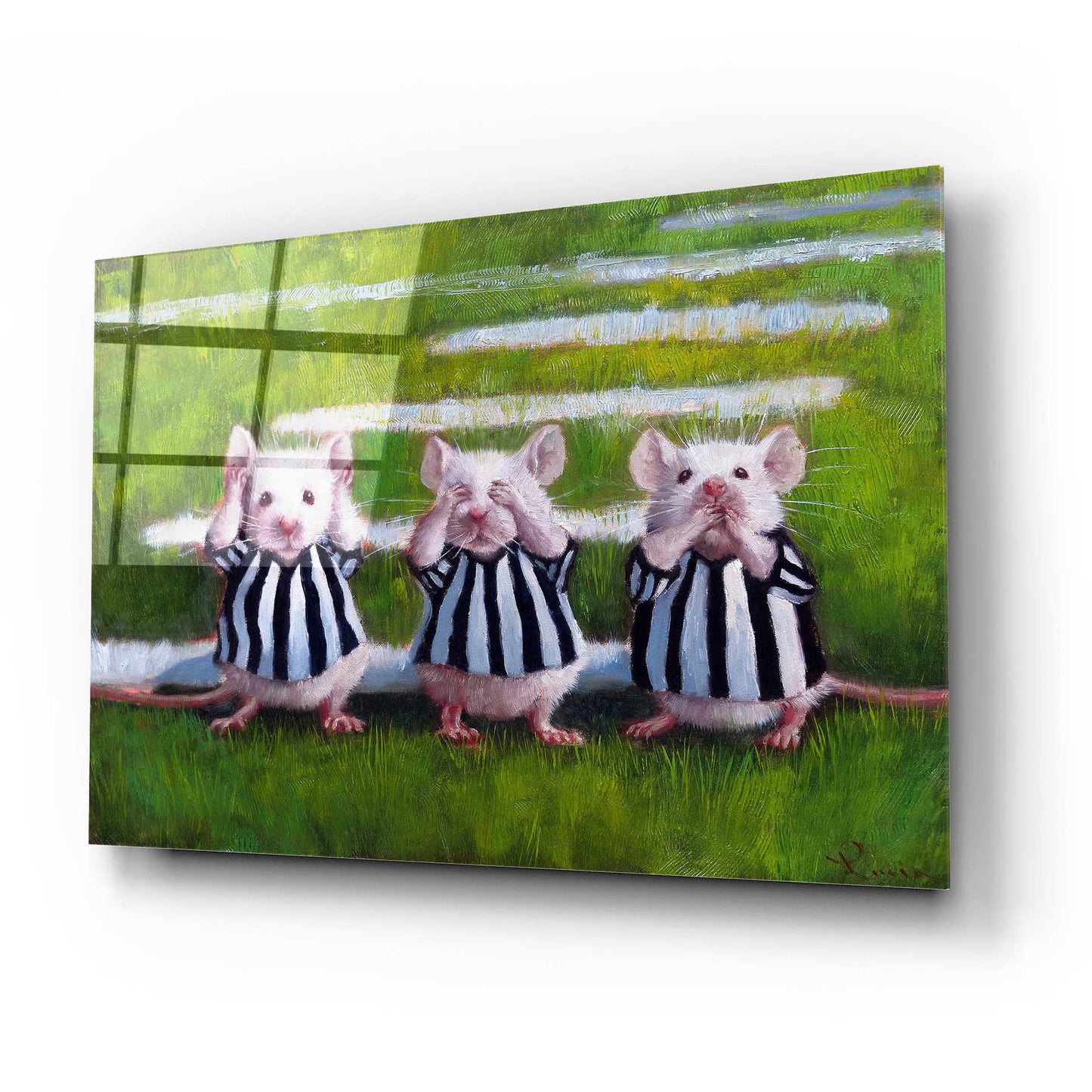 Epic Art 'Three Blind Mice' by Lucia Heffernan, Acrylic Glass Wall Art,24x16