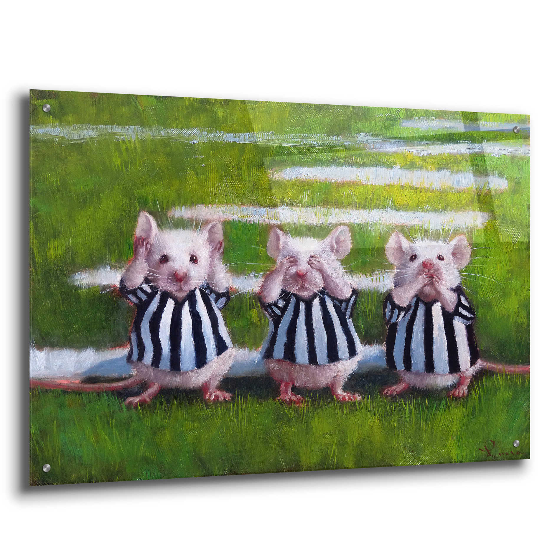 Epic Art 'Three Blind Mice' by Lucia Heffernan, Acrylic Glass Wall Art,36x24